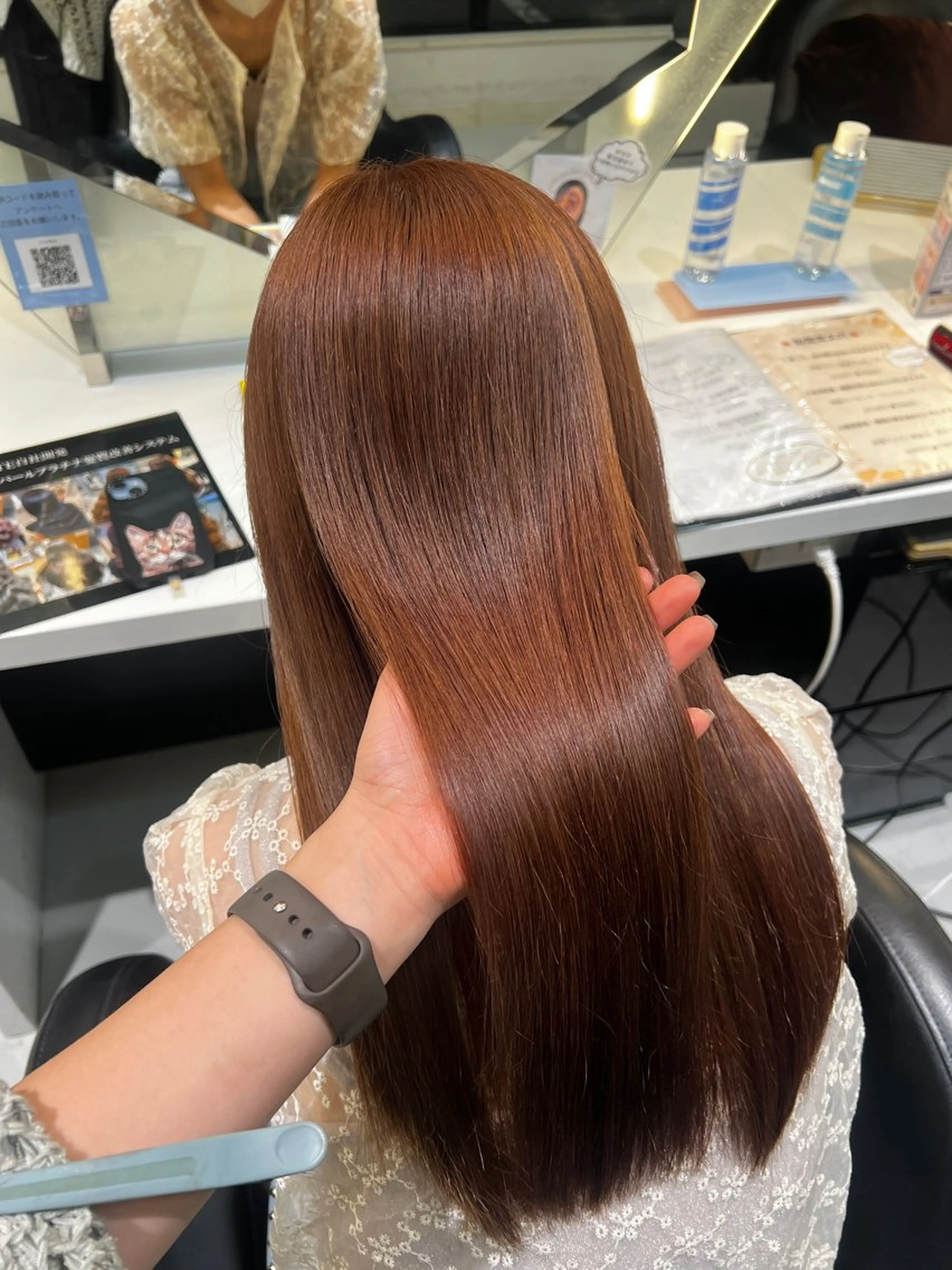 ロング 韓国風顔まわり/ベー ジュ/マツエク♡美咲のヘアスタイル