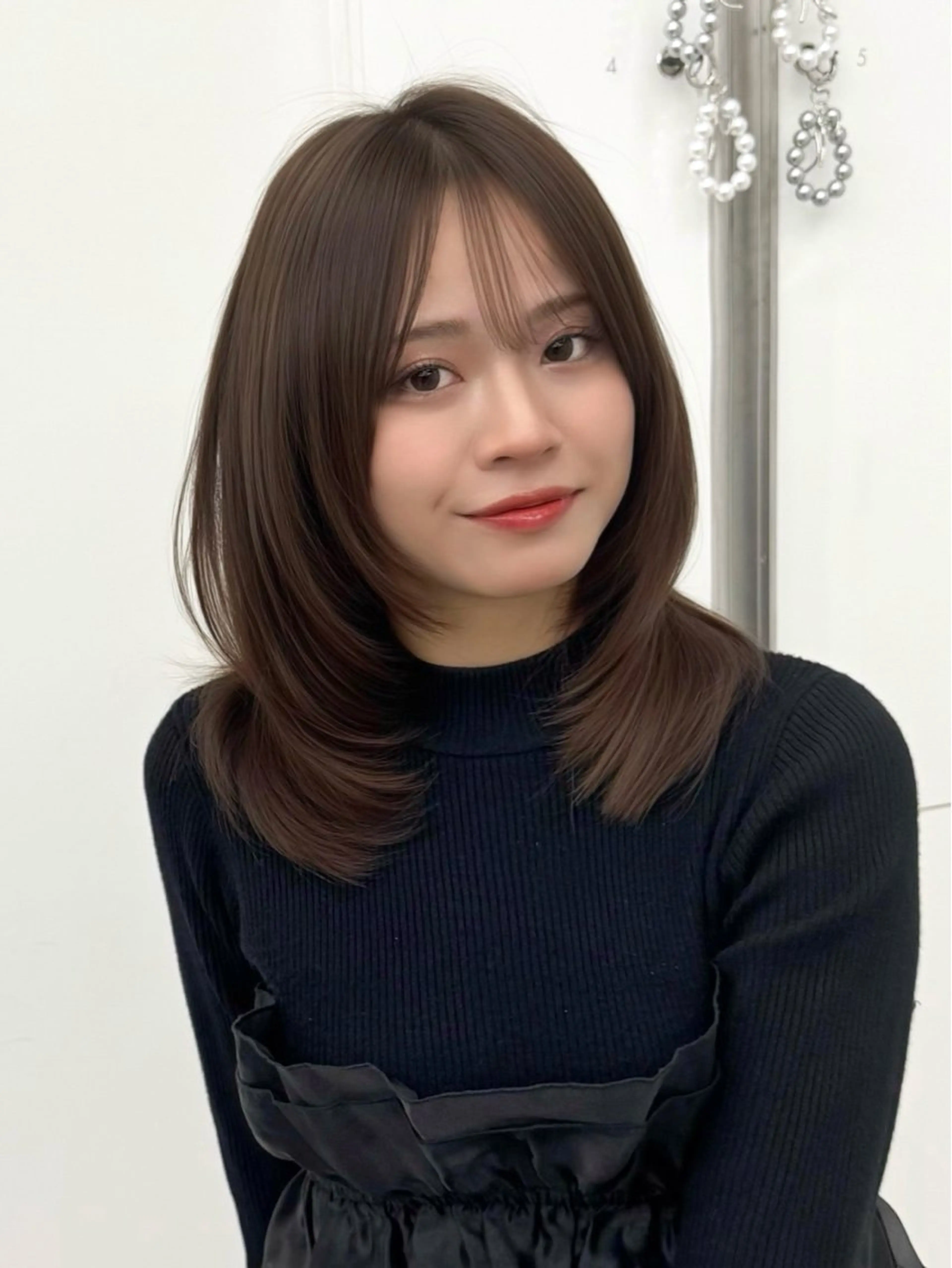 ミディアム カラー ヘアアレンジ カット ヘアカラー トリートメント 顔周り&ミディアム 特化/池袋/kokiのヘアスタイル