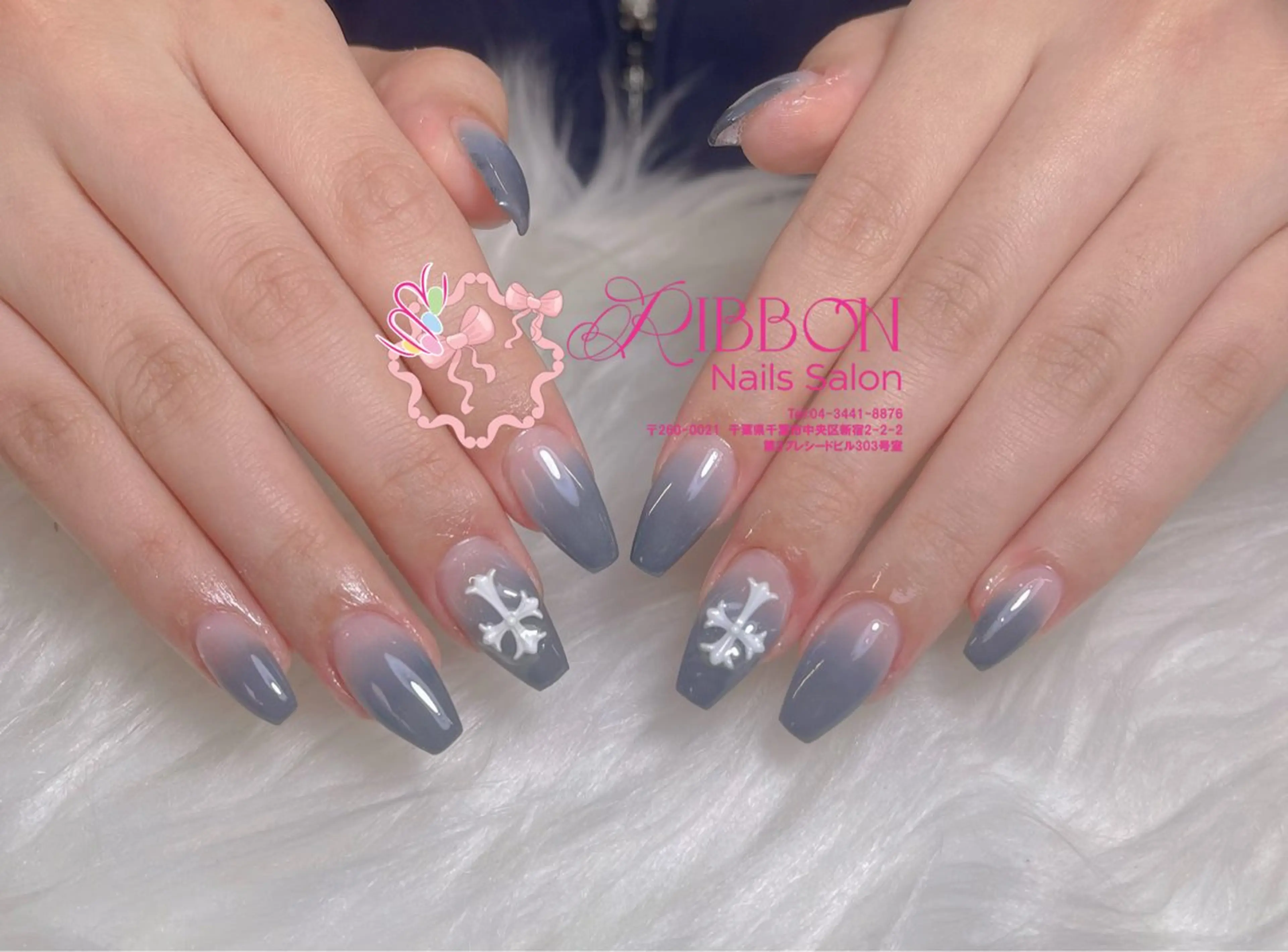 ネイル フレンチネイル ジェルネイル マグネットネイル 持ち込み ニュアンスネイル ハンドネイル Ribbonnail salonのネイルデザイン