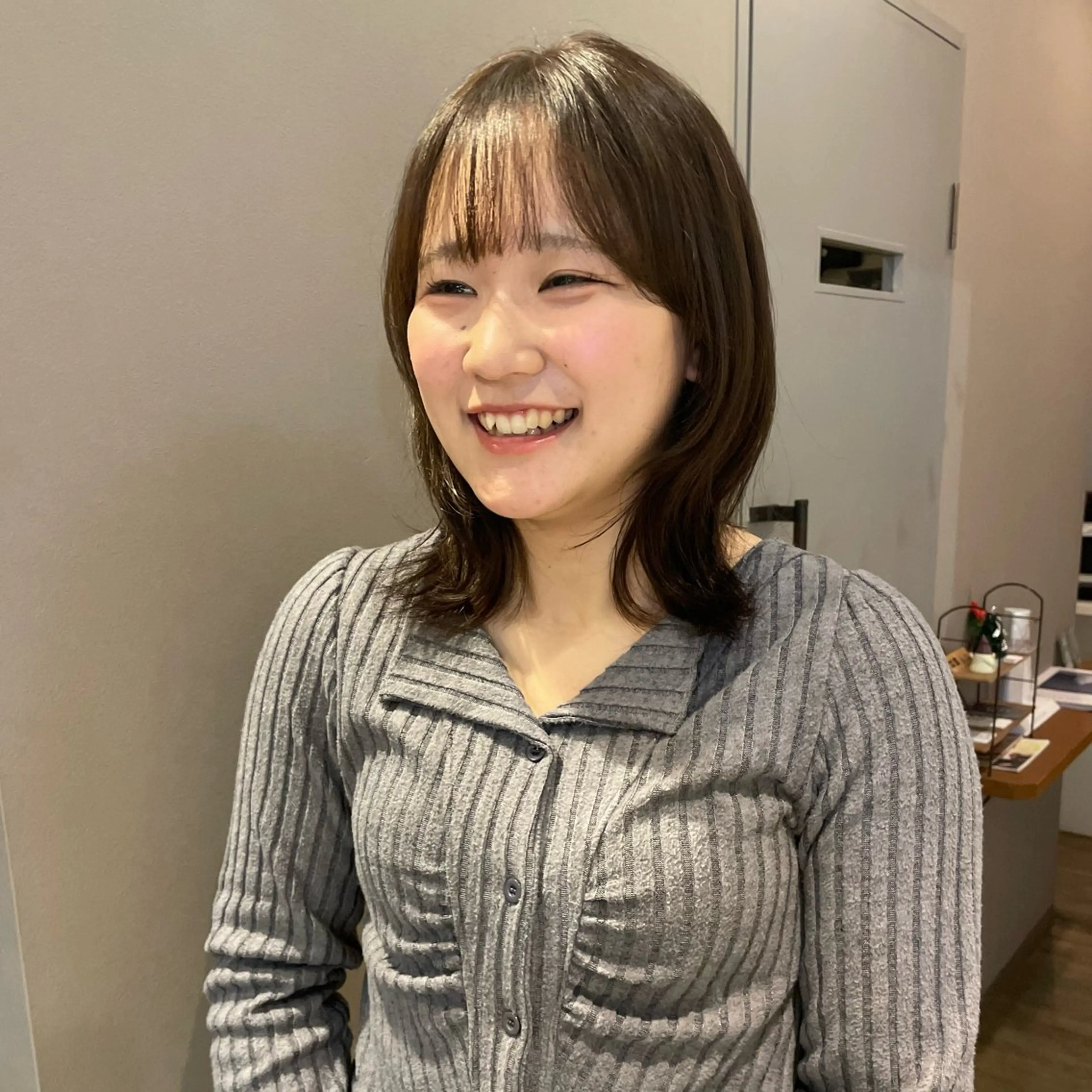 ミディアム ROCAReTA FOR HAIR 千本丸太町店所属・なかがきはな/ボブ/ レイヤー/パーマのヘアスタイル