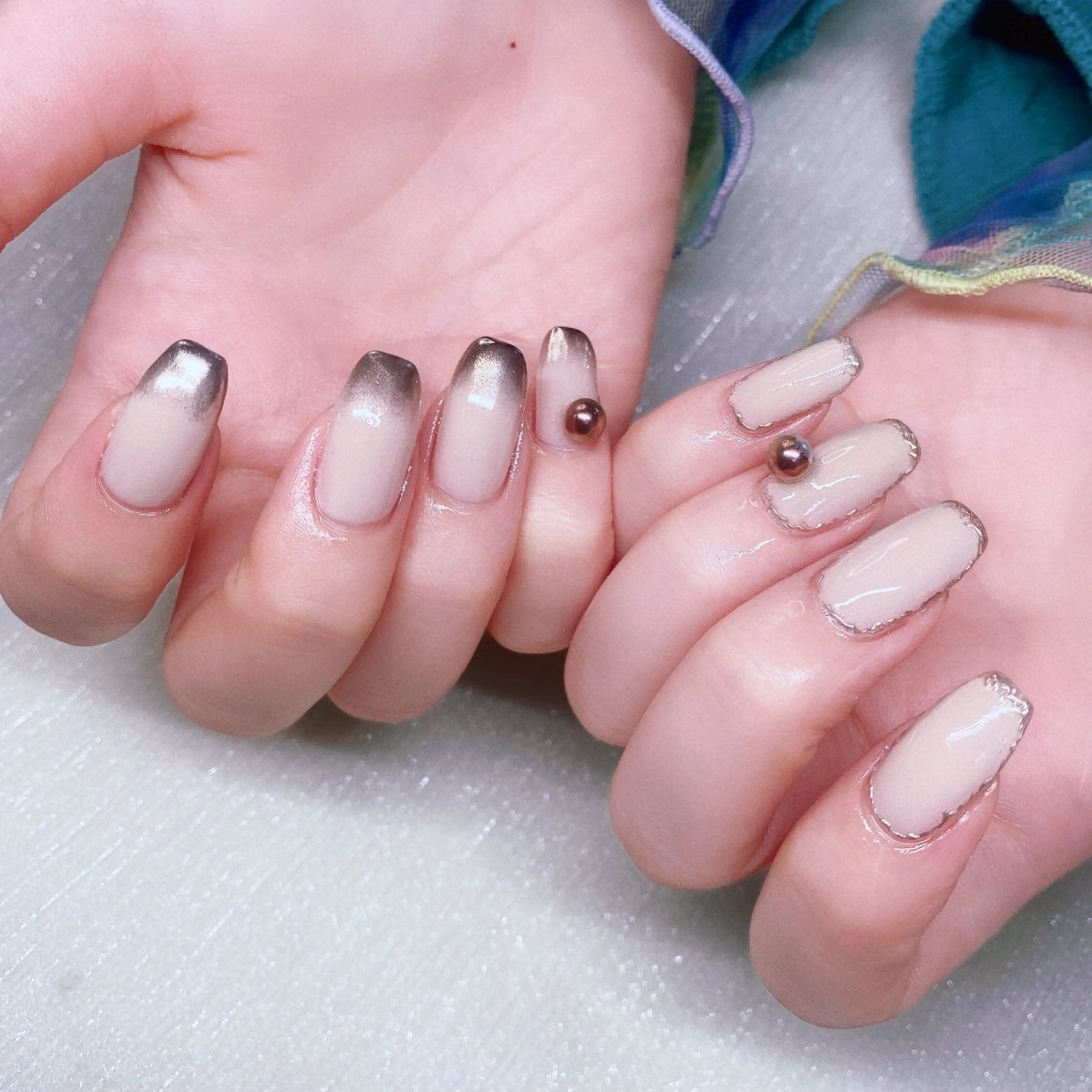 ネイル 長さ出し ストーンネイル ハンドネイル Nailist SUZU所属・Nailist suzuのネイルデザイン