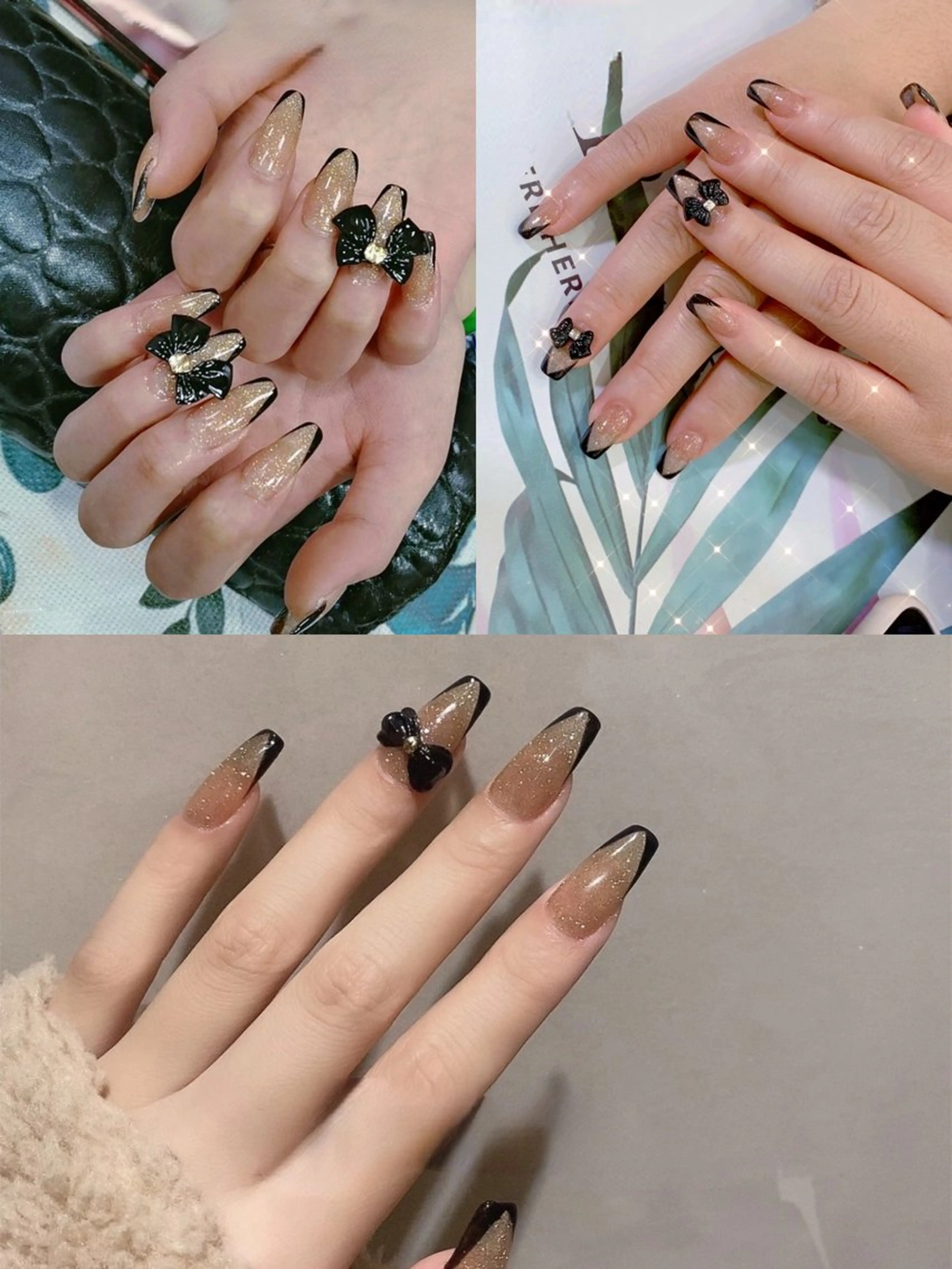 💖🔥人気ダイヤモンドフラッシュワンカラー+線入りネイル¥6300円（リボン🎀2個無料付け）ソフトジェルオフ無料の写真