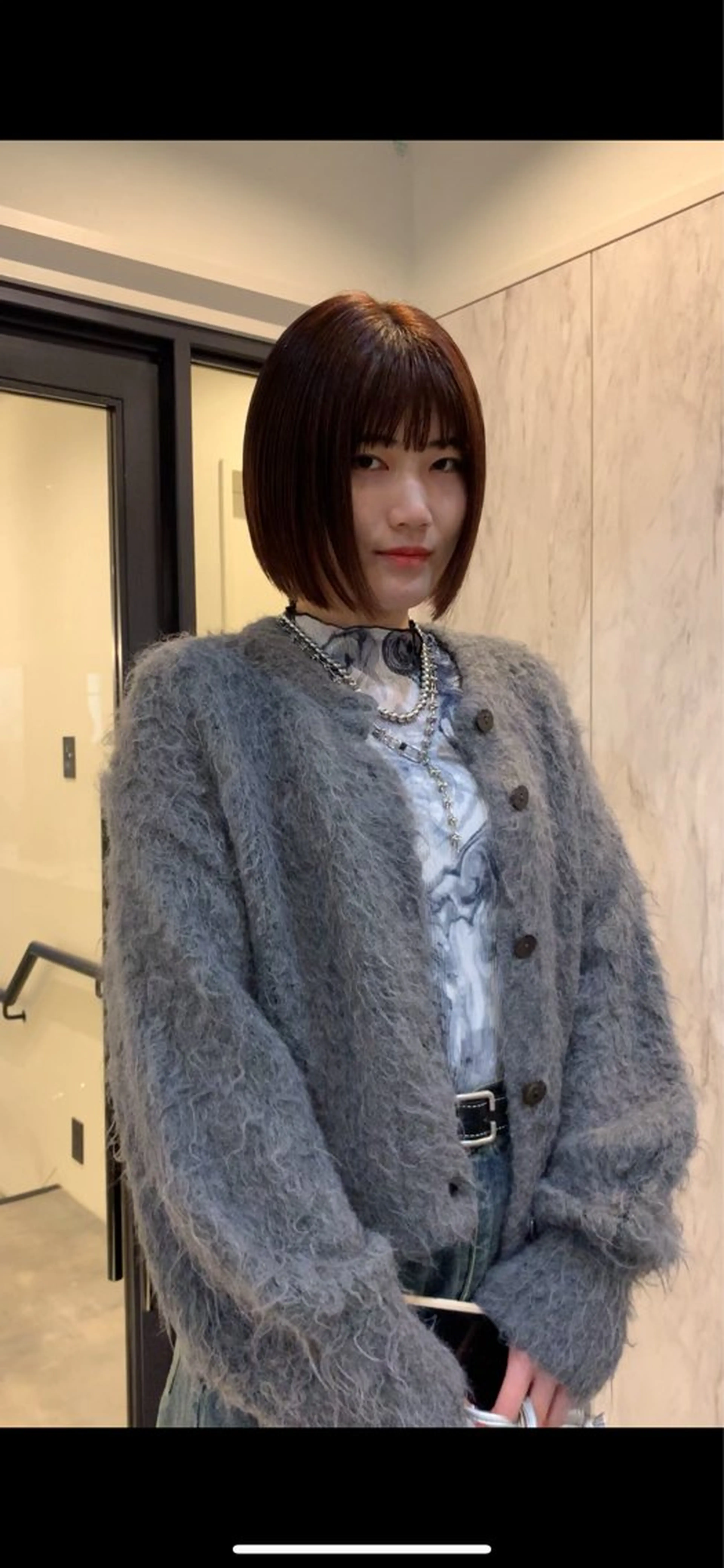 ショート カラー ブラウンカラー レッドカラー ボブ カット ヘアカラー トリートメント 落合希 Olivebeigeのヘアスタイル