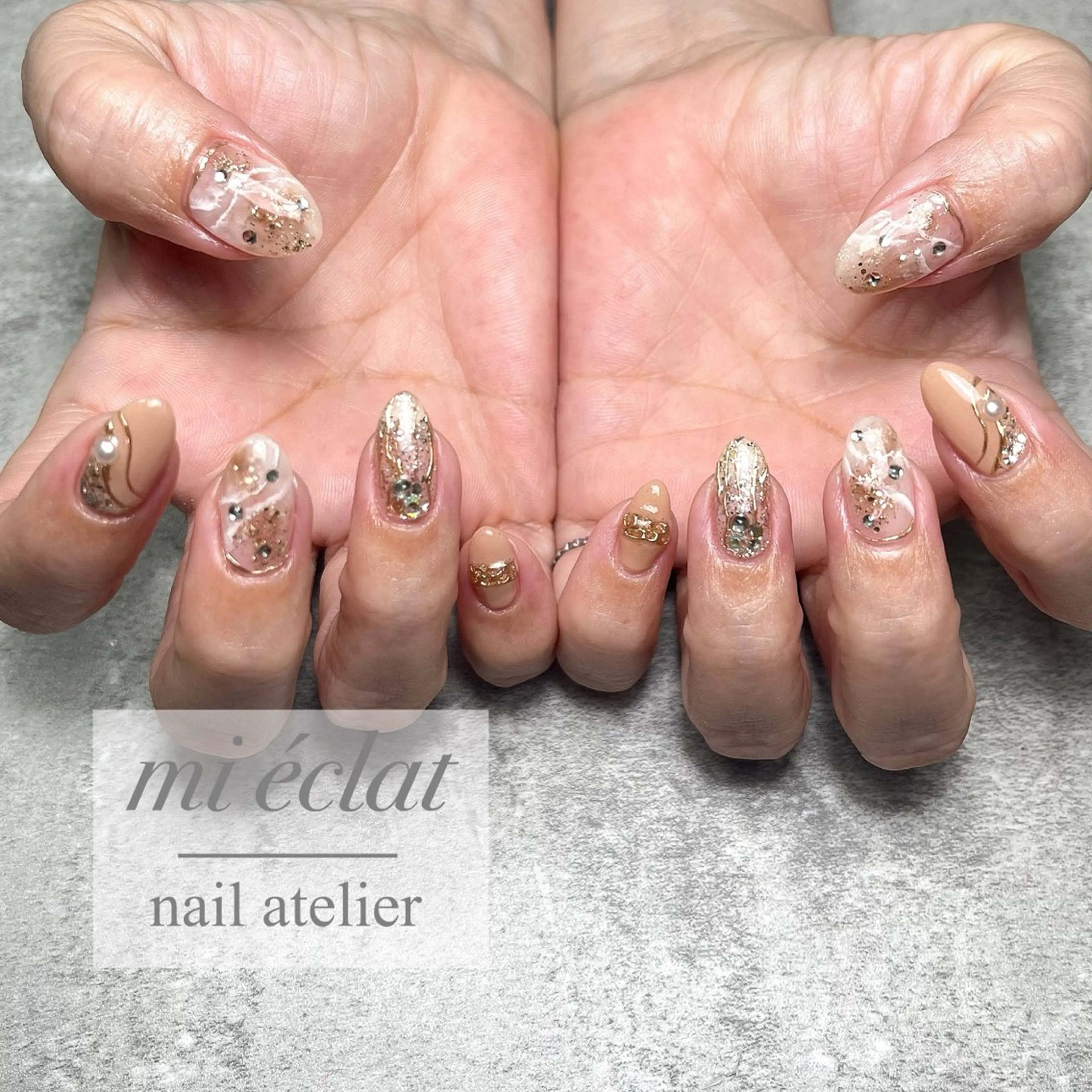 ネイル アートネイル ニュアンスネイル mi éclat ミ　エクラのネイルデザイン