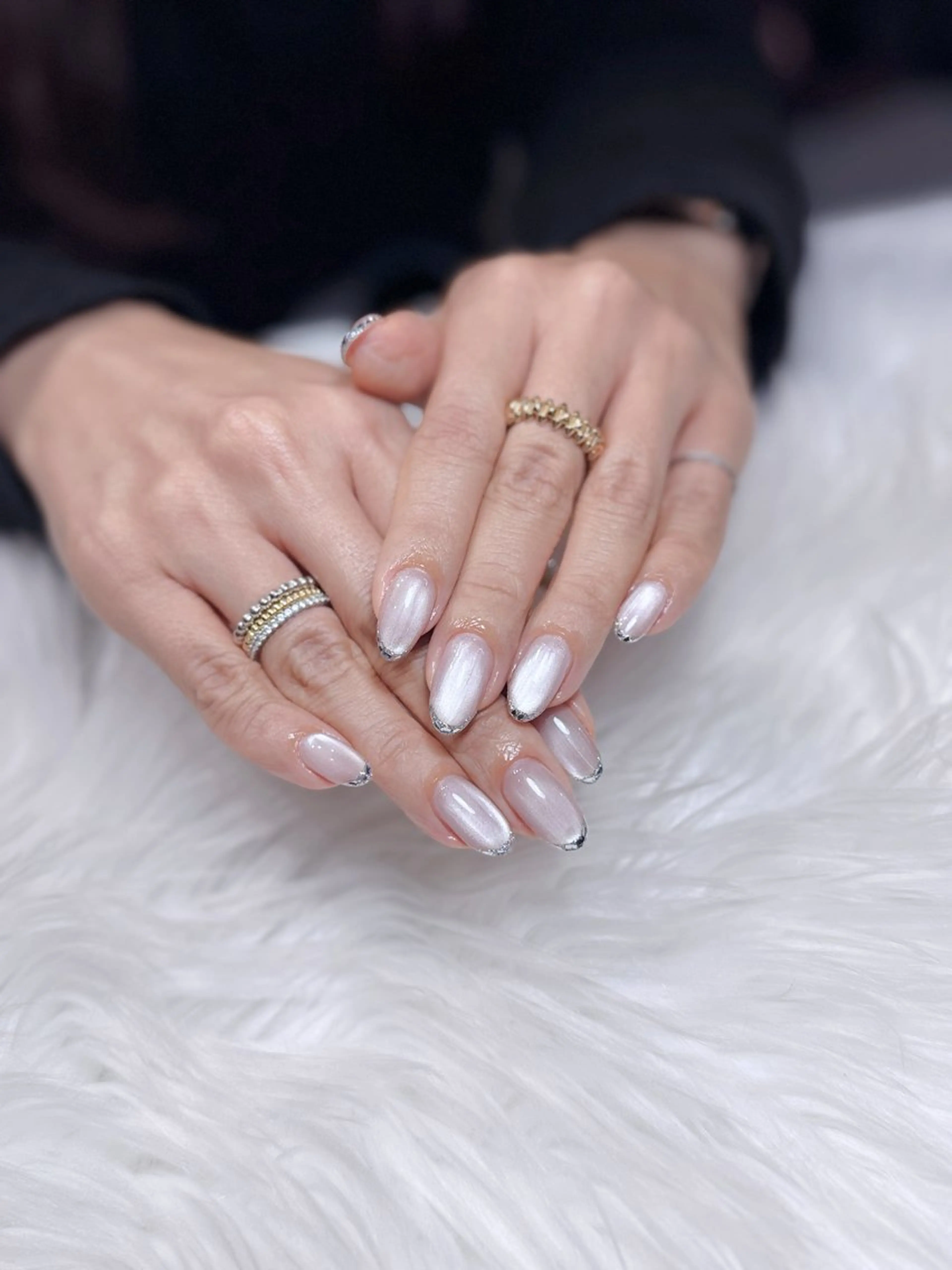 ネイル アートネイル オーロラネイル ジェルネイル 韓国ネイル ロングネイル ハンドネイル Nichi Nailsのネイルデザイン