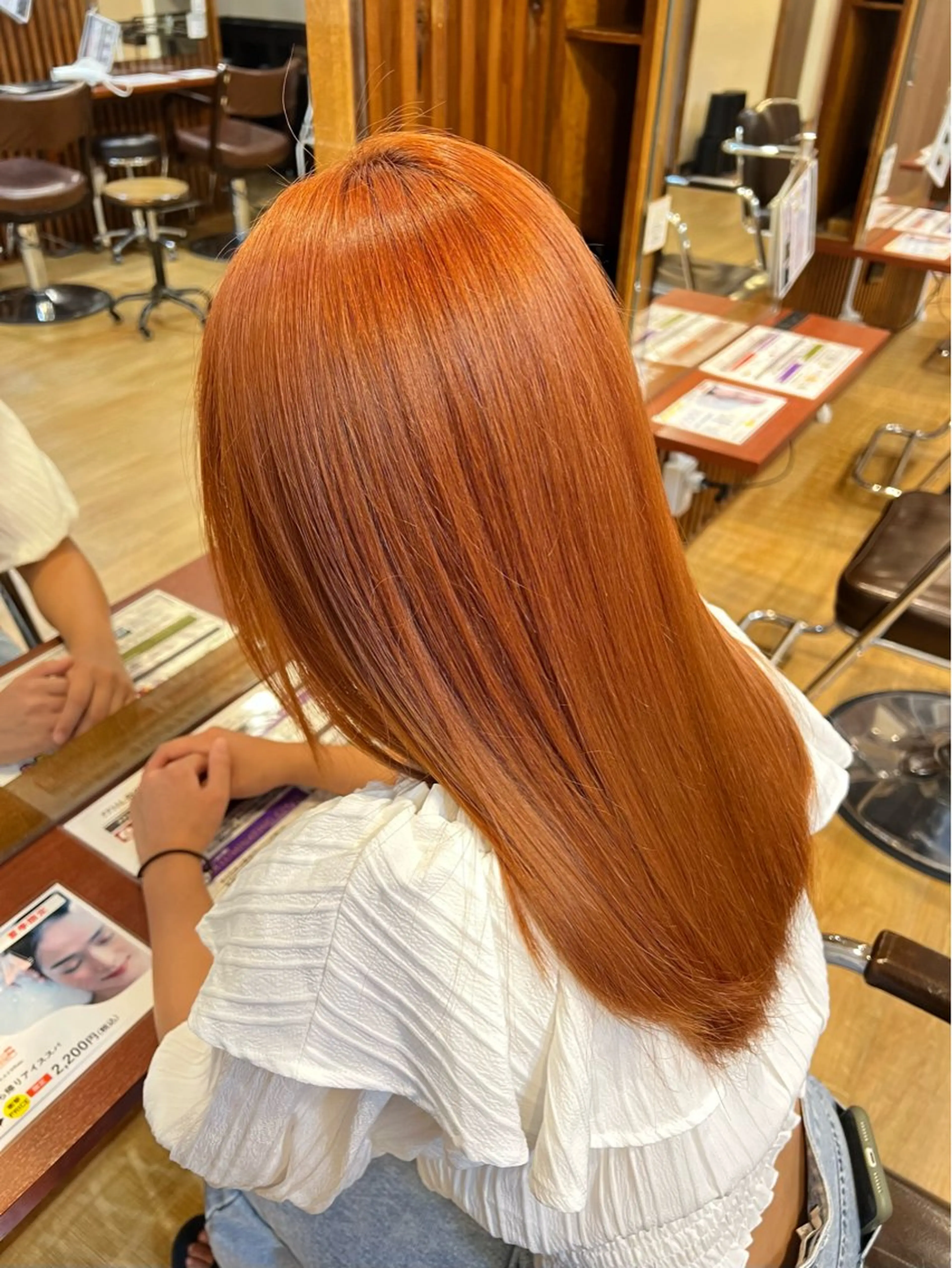 セミロング ヘアカラー ルーツ/ デザイン/ ハイトーン/おこのぎのヘアスタイル