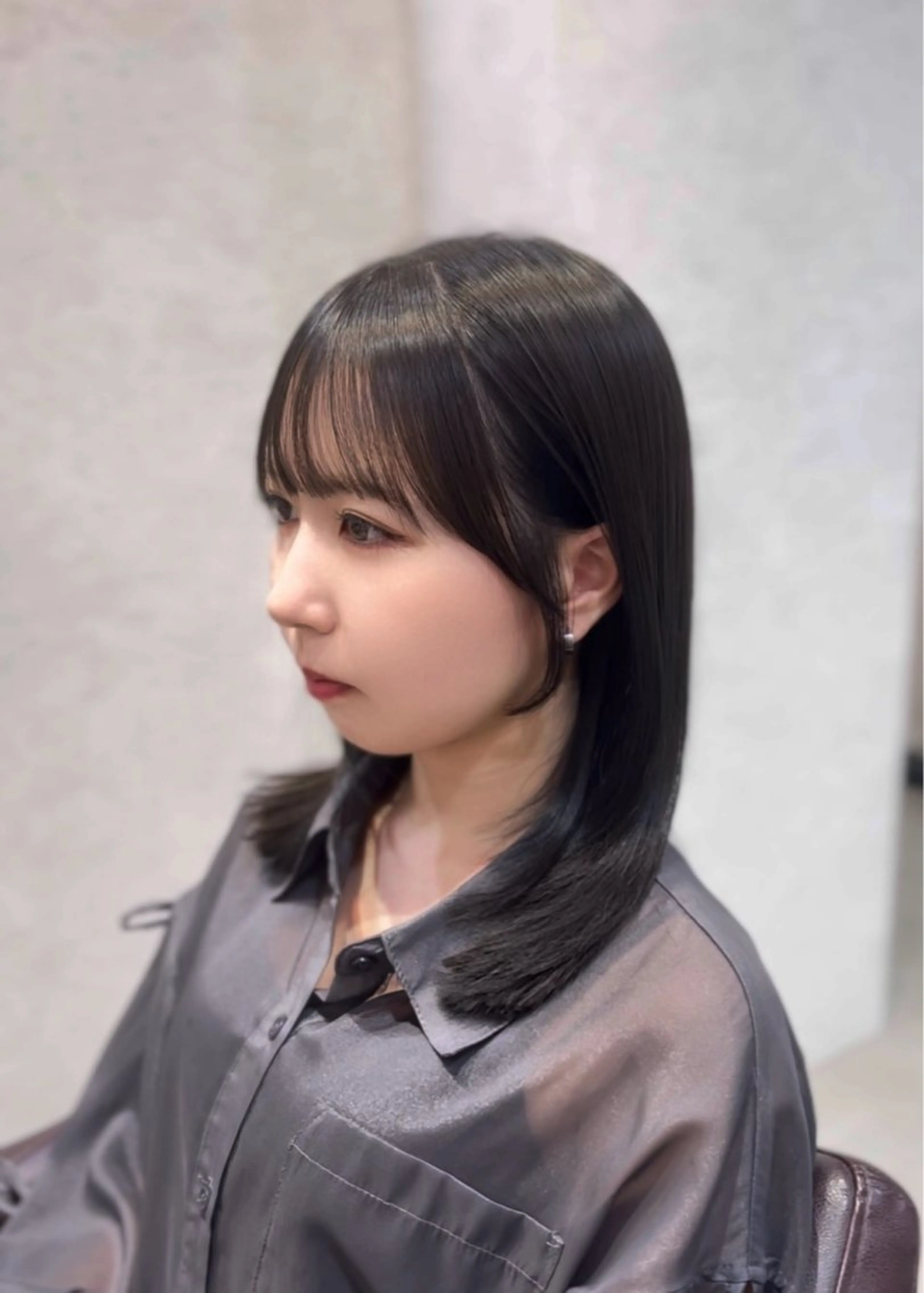 セミロング カラー パーマ suzuka/透明感 カラー 美髪縮毛矯正のヘアスタイル