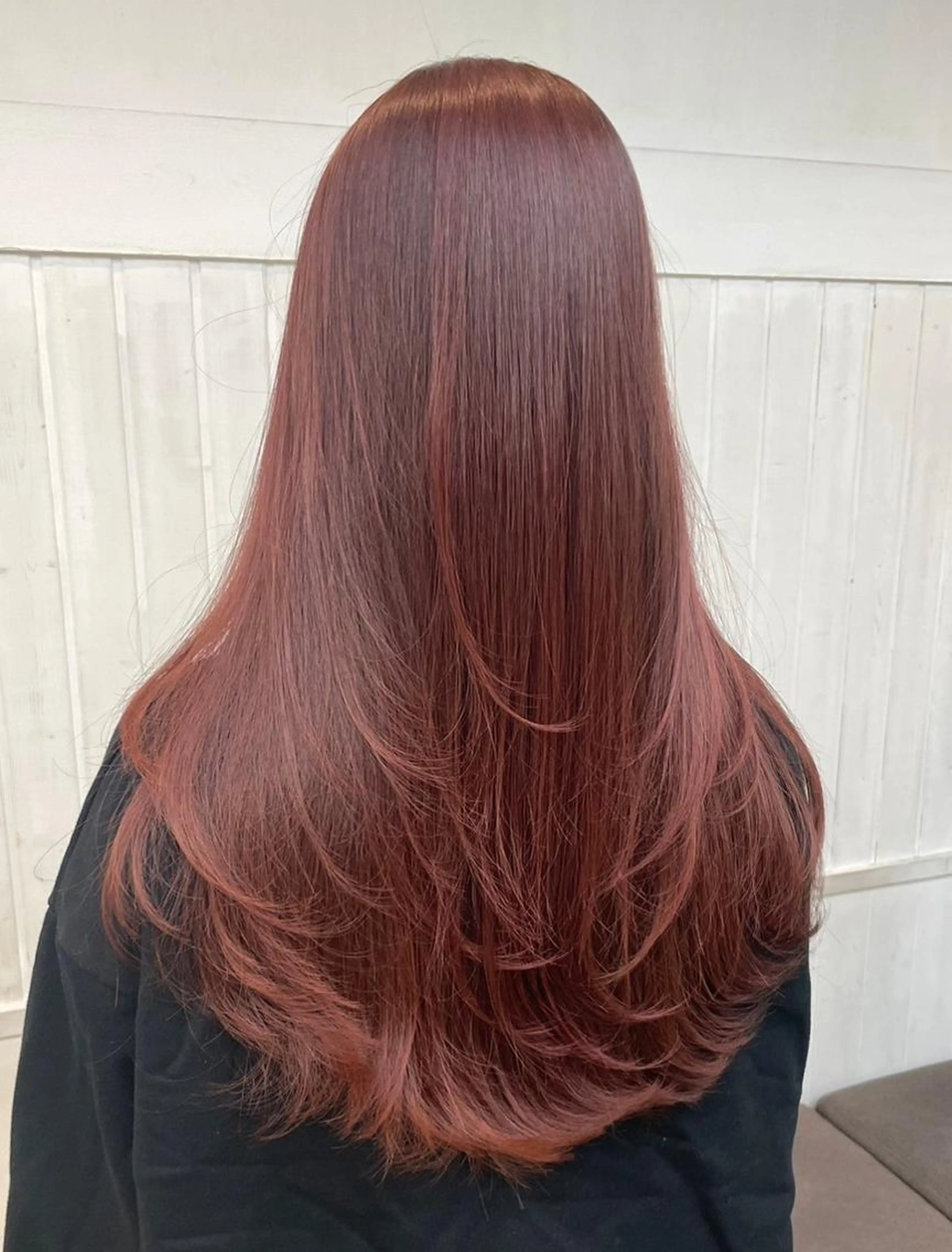 🍎人気上昇中🍎高彩度暖色系カラー+カット+毛髪補強トリートメント　🏷️8500yenの写真