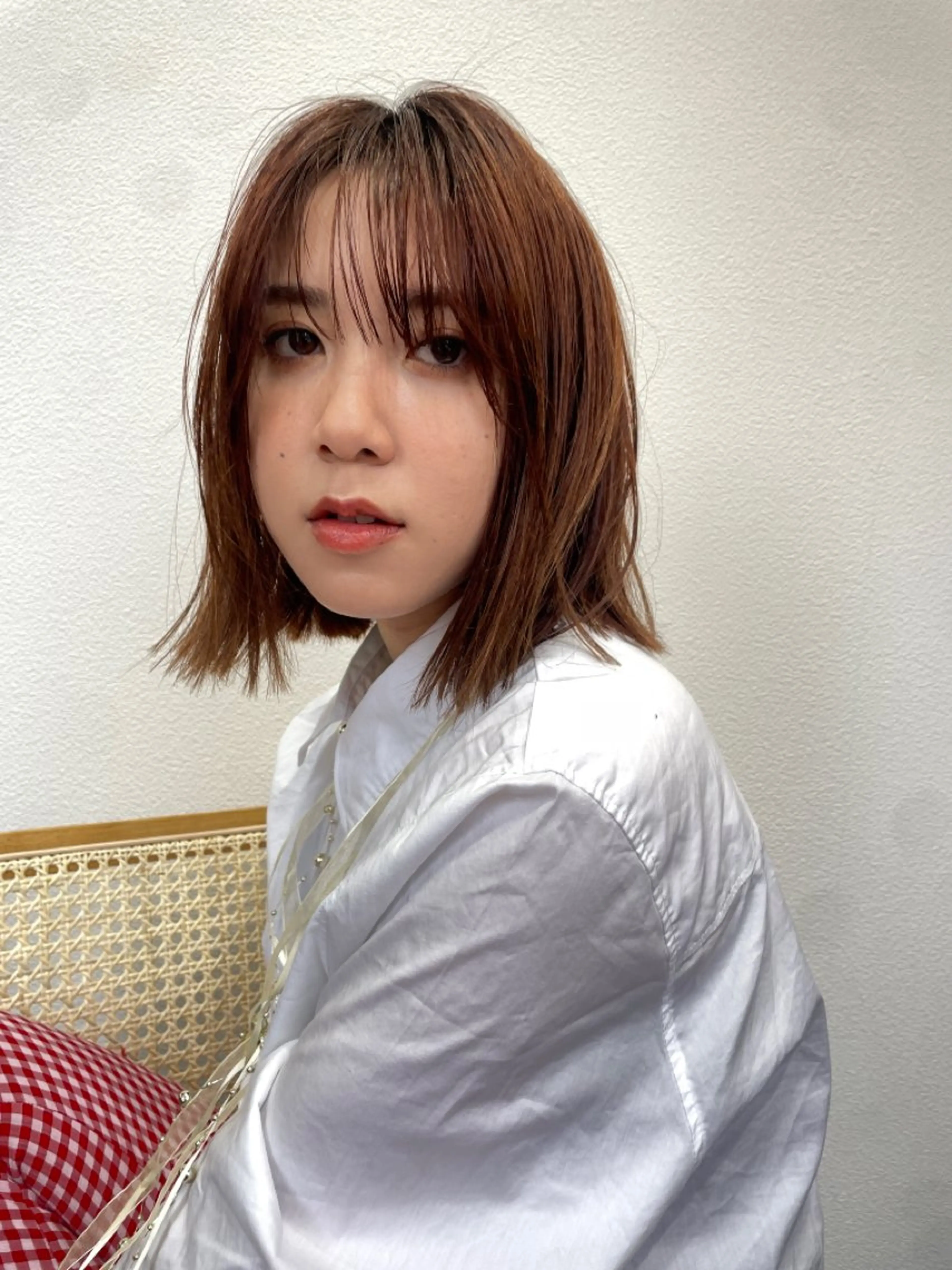 ミディアム カラー パーマ ミディアムパーマ レイヤー／似合わせ TAKUYAのヘアスタイル