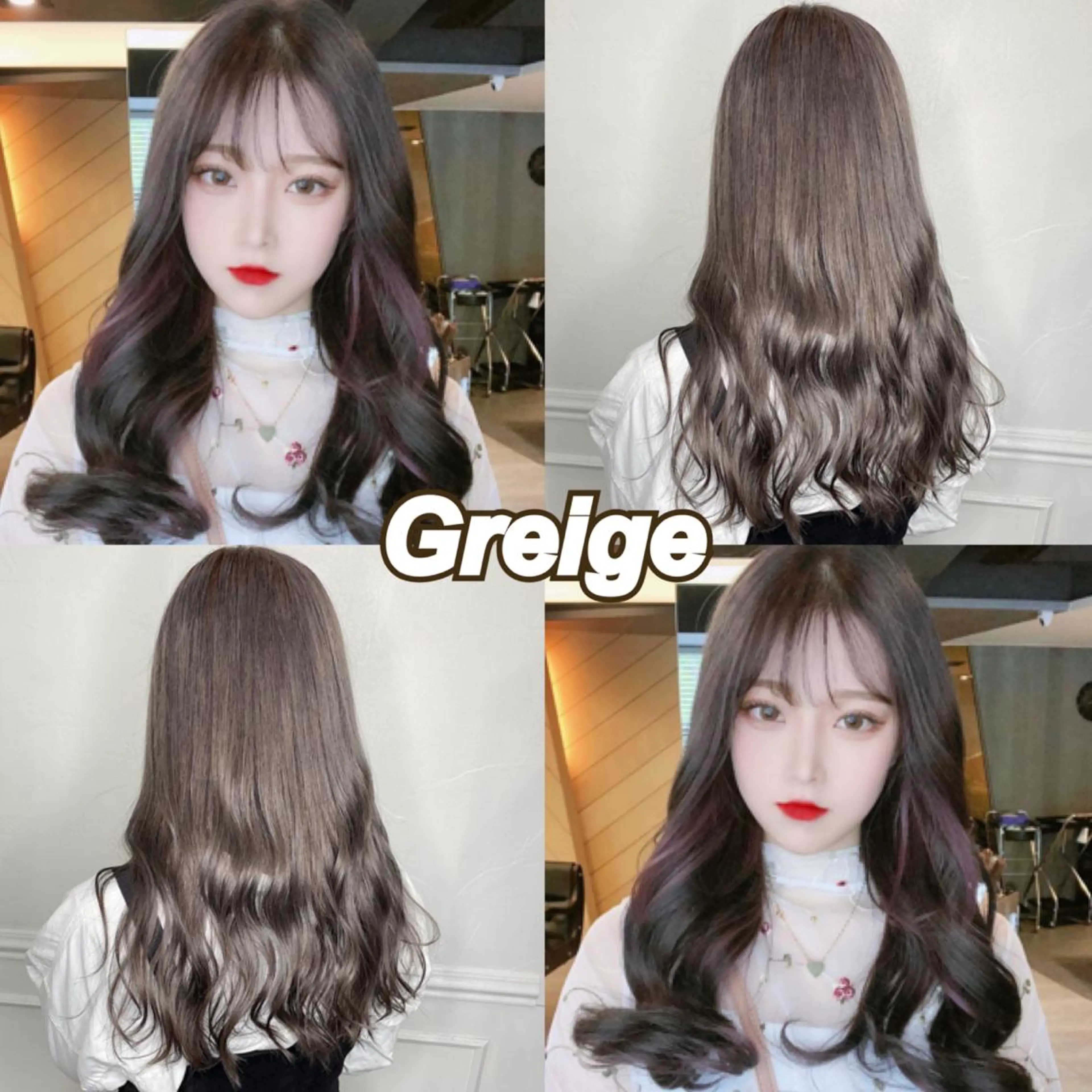 セミロング アッシュ アッシュグレー パープルカラー 外国人風カラー 韓国風ヘア カット ヘアカラー トリートメント ヘアセット 🩰nanaka 🩰のヘアスタイル