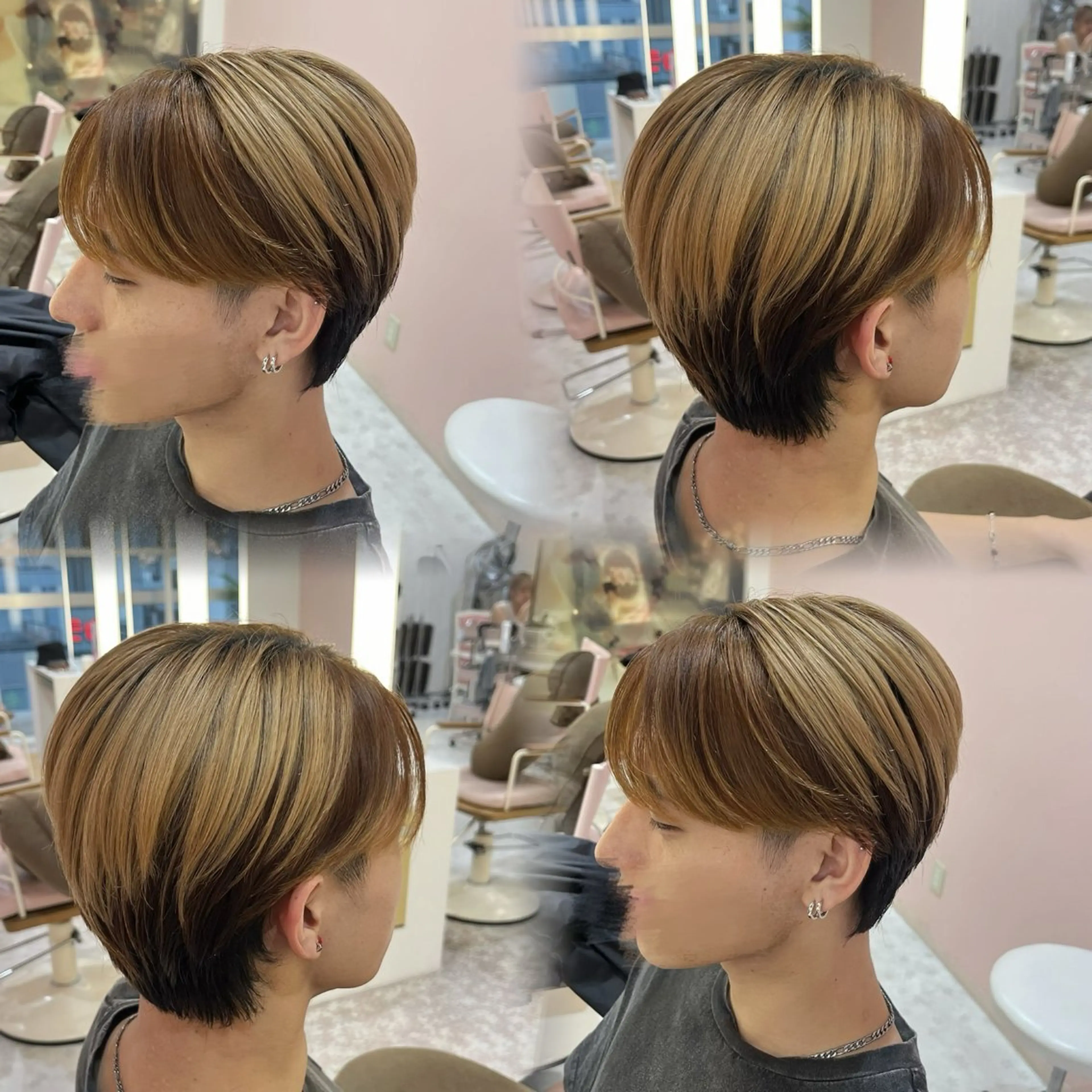 ショート メンズ メンズ韓国風 韓国マッシュ マッシュ 韓国風ヘア カット 🫧ダブルカラー/ パーマ/愛莉🫧のヘアスタイル