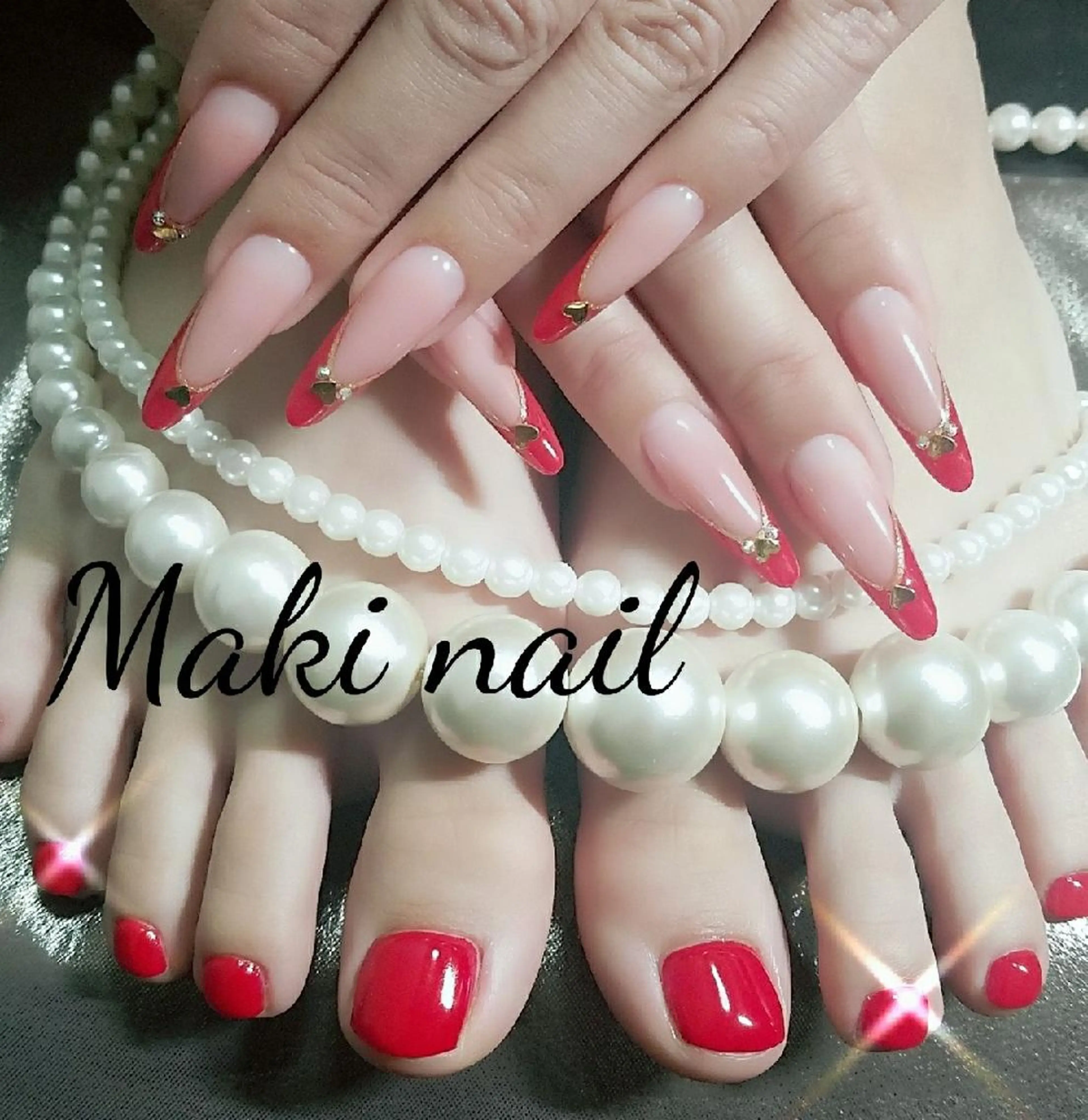 ネイル ロング フットネイル フレンチネイル ジェルネイル スカルプネイル   MAKI NAILのネイルデザイン