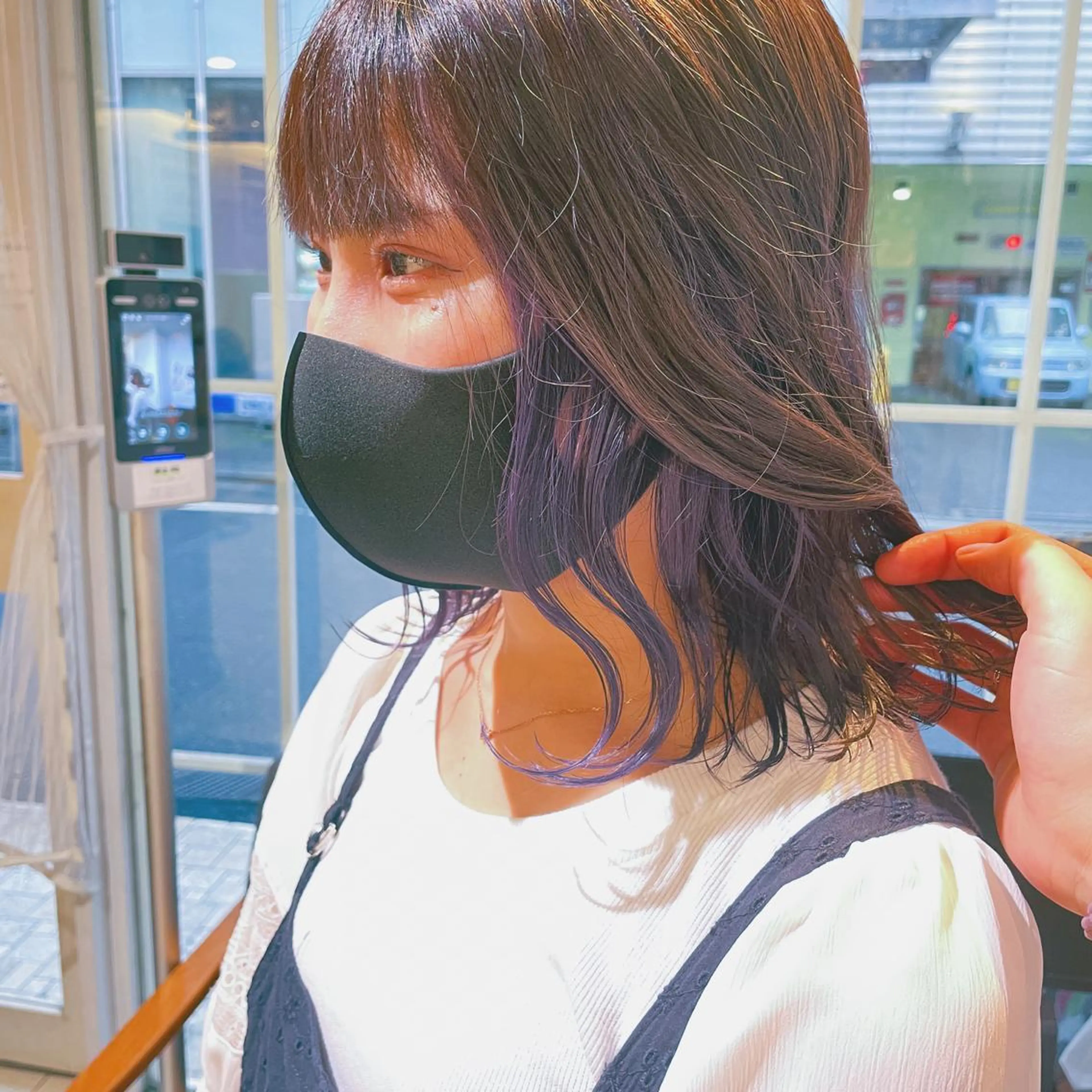 セミロング カラー ヘアアレンジ ヘアカラー ハイトーンピンク🍑 ブリーチ🍑RINAのヘアスタイル