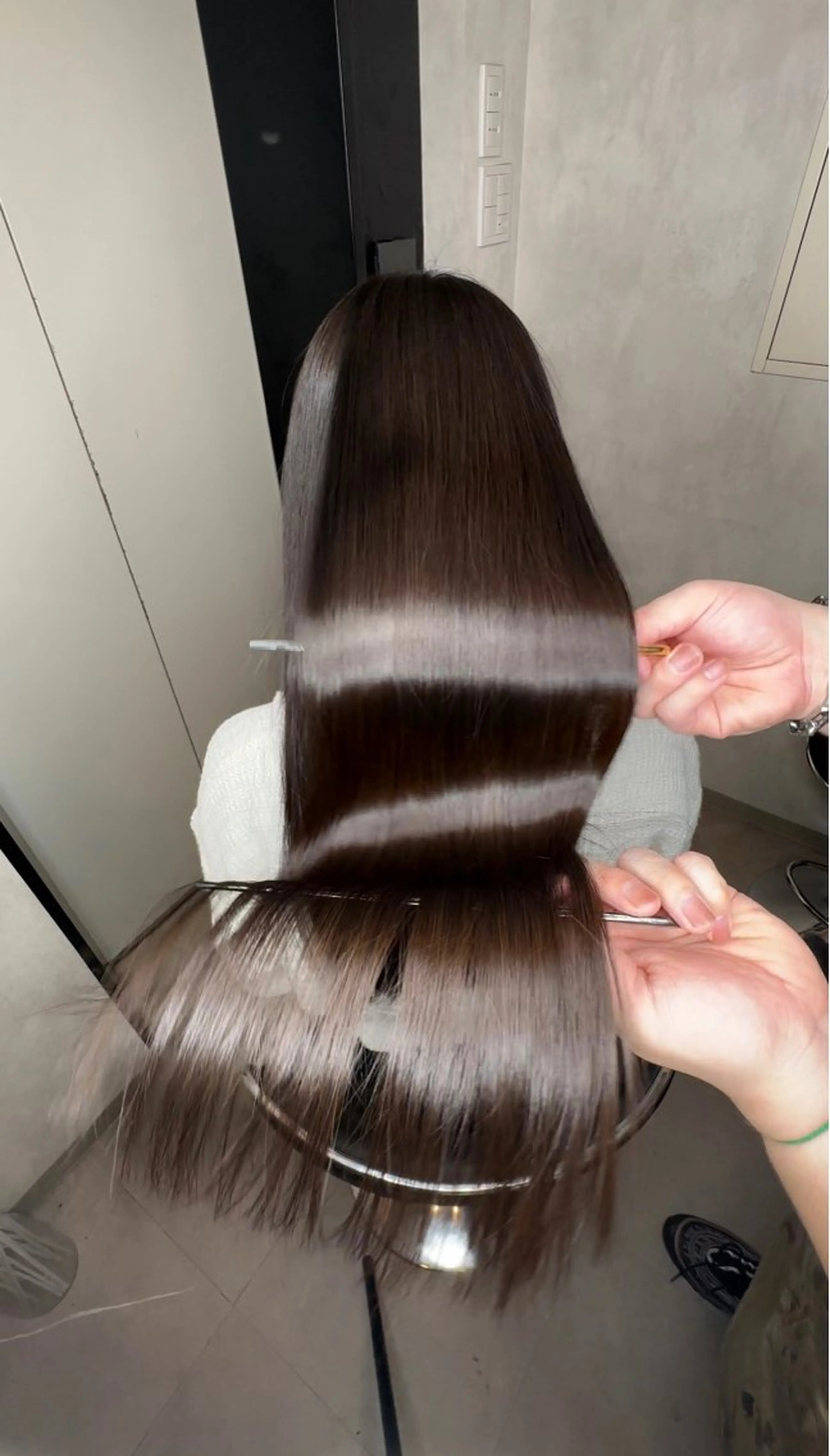 ロング カラー パーマ 髪質改善 縮毛矯正 カット ヘアカラー 縮毛矯正 新宿/韓国風レイヤー 髪質改善/ジャッキーのヘアスタイル