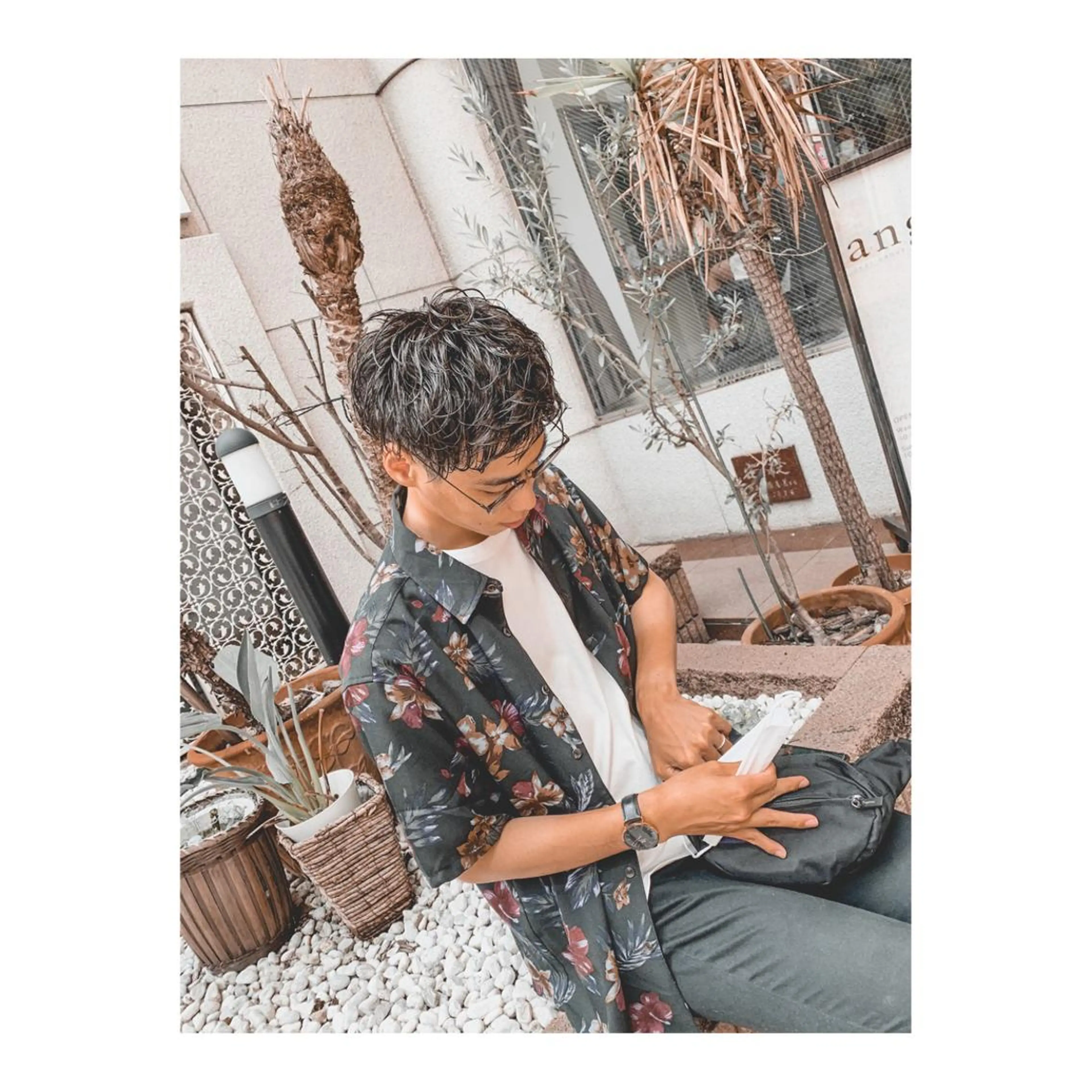 ショート パーマ ヘアアレンジ メンズ ange☞ soutaのヘアスタイル