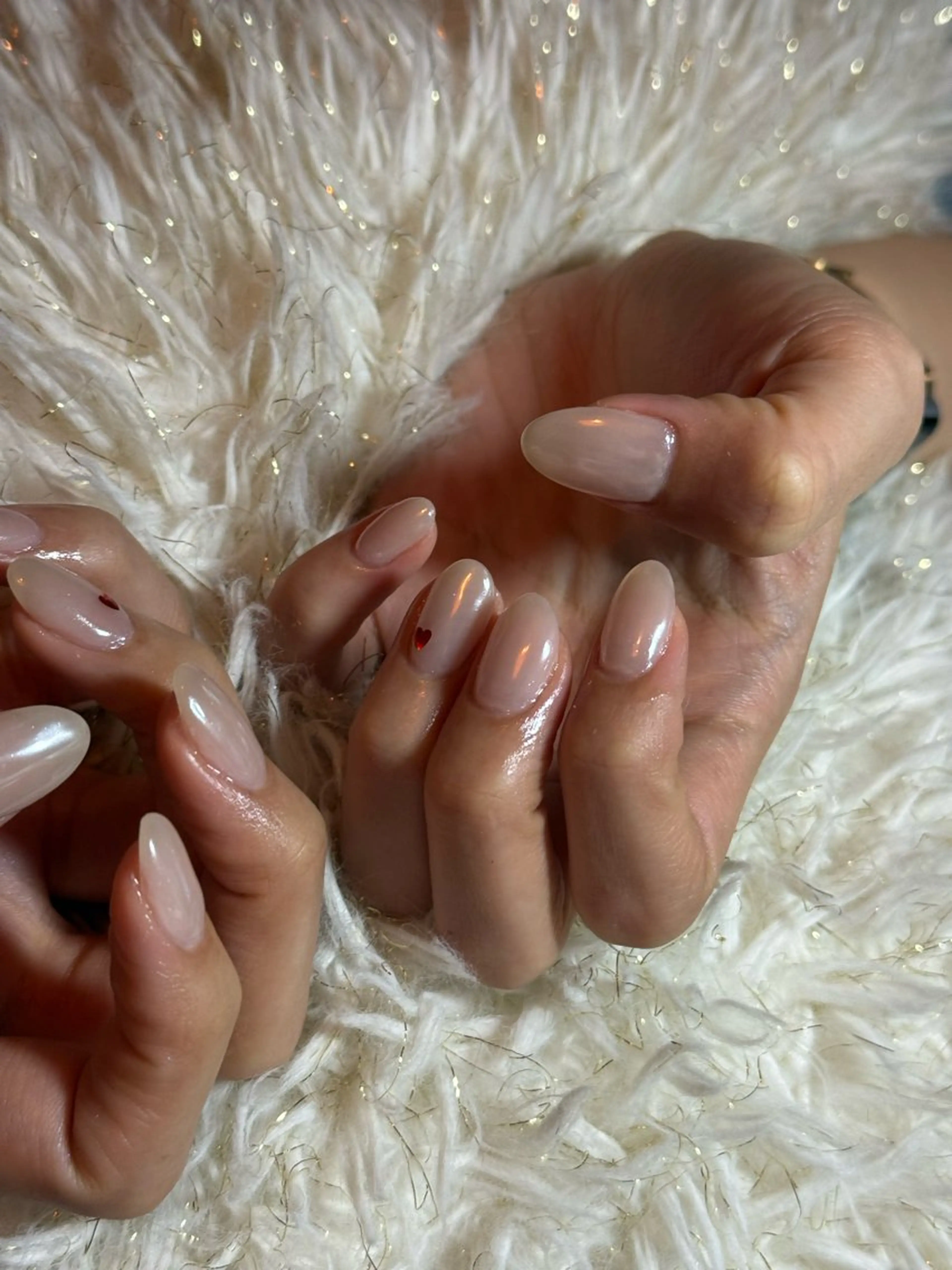 ネイル ハート ミラーネイル シンプルネイル be.me yuunaのネイルデザイン