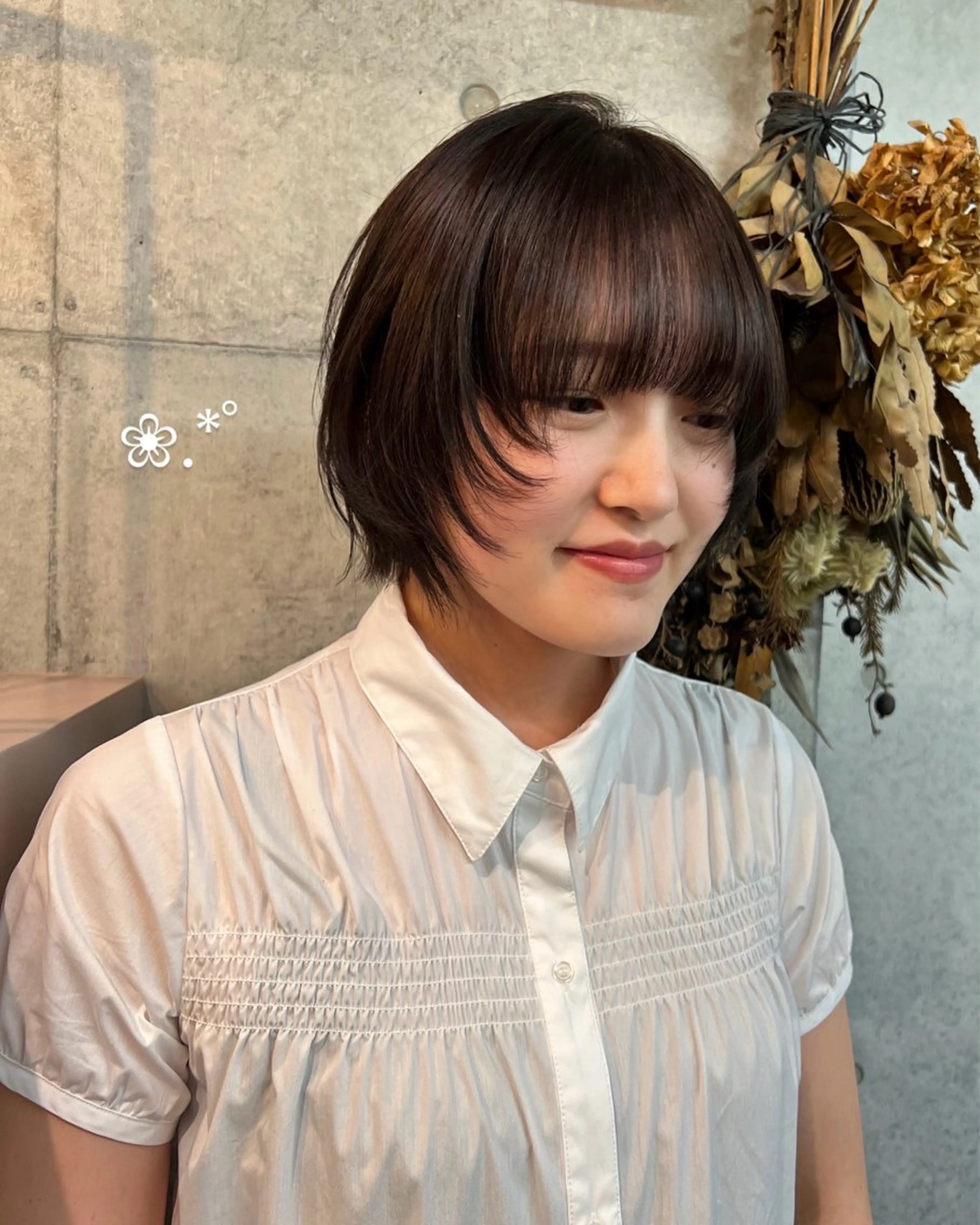 ショート カット ヘアカラー カコ/レイヤーカット ヘアアレンジのヘアスタイル