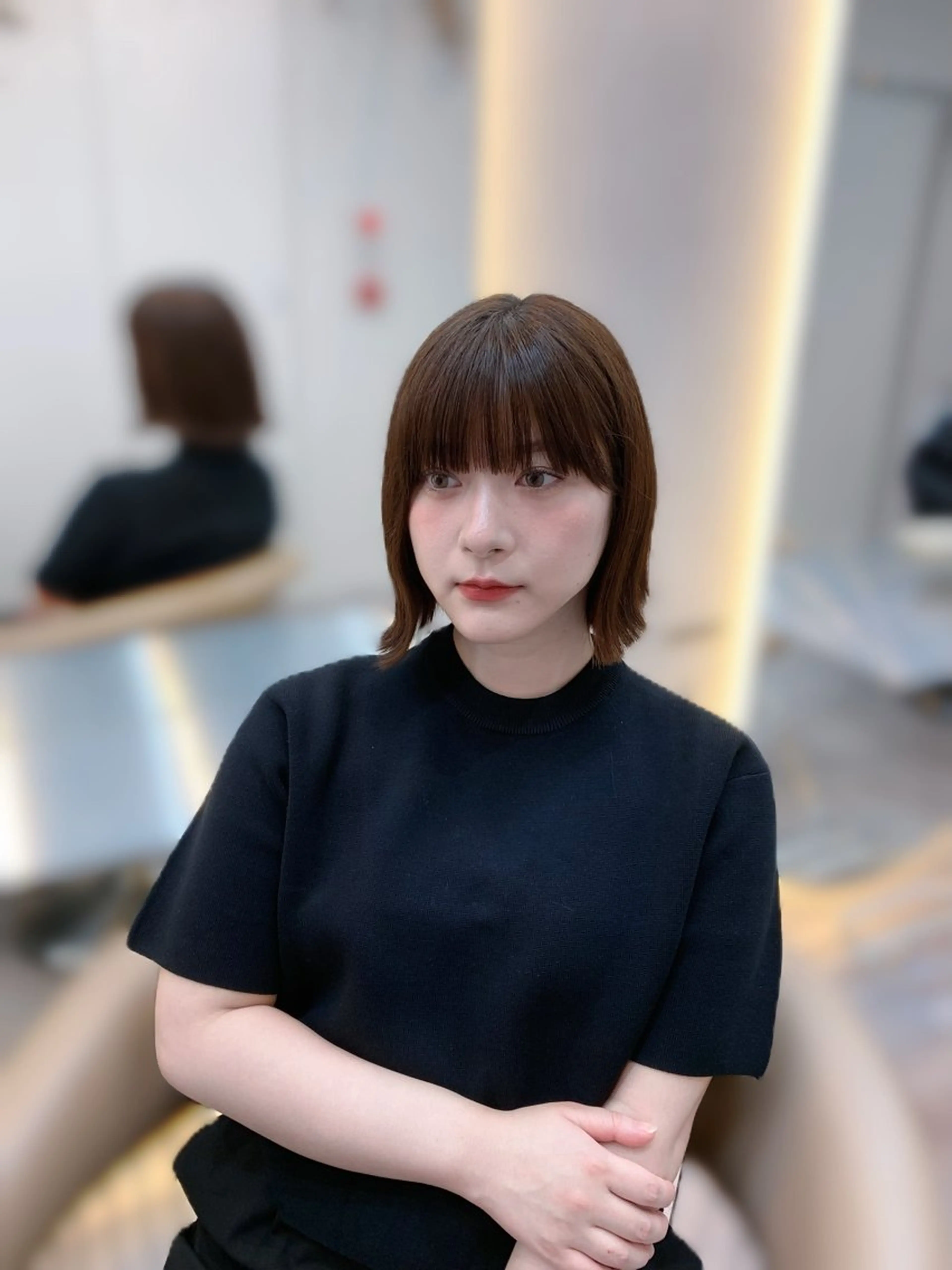 ミディアム カット ヘアカラー トリートメント Hello by Sea所属・レイヤー/艶髪/ボブ /くびれ/伊藤　勇司のヘアスタイル