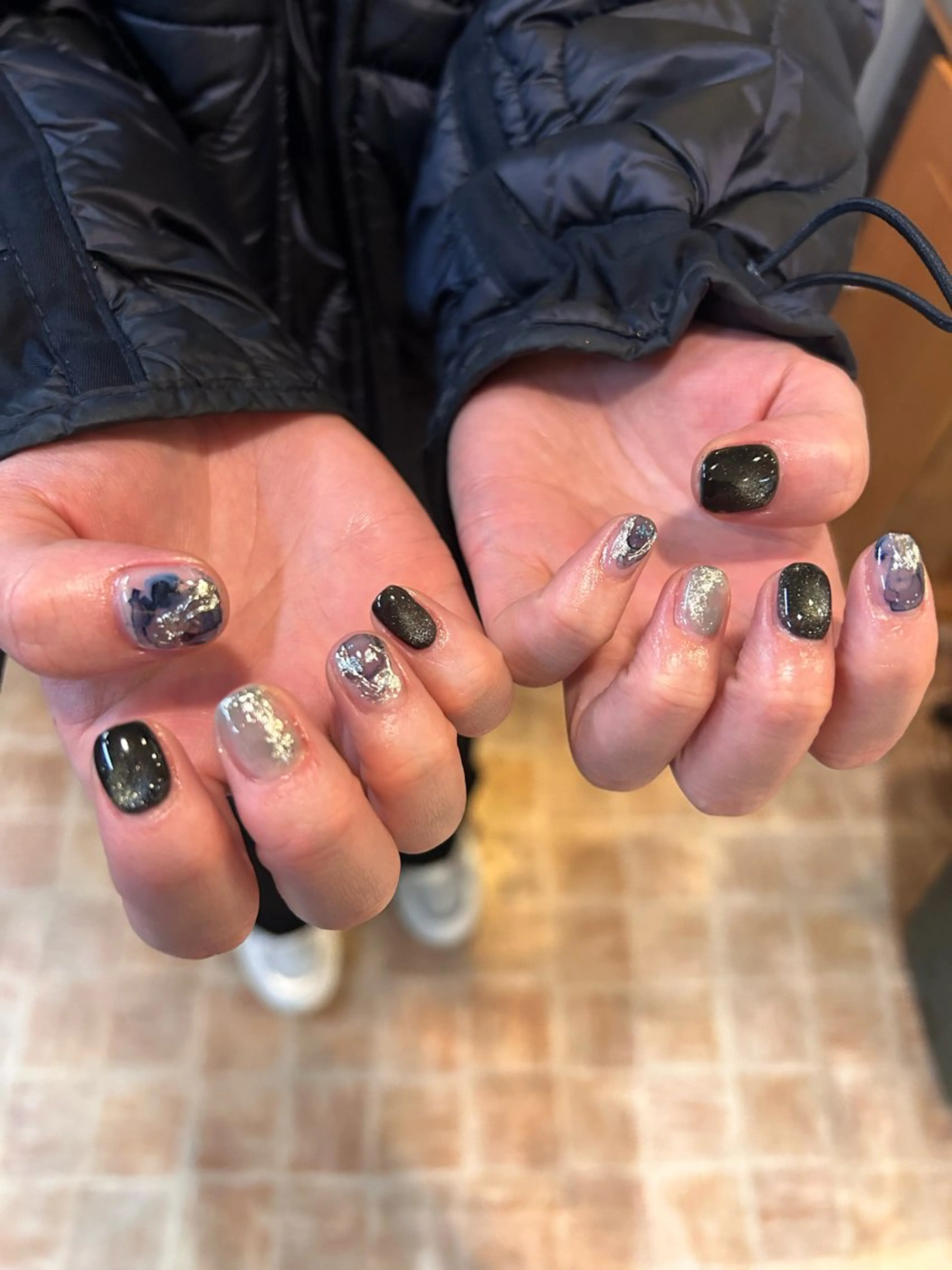 ネイル アートネイル ブルー シルバー sun.lino所属・小野寺 千尋のネイルデザイン