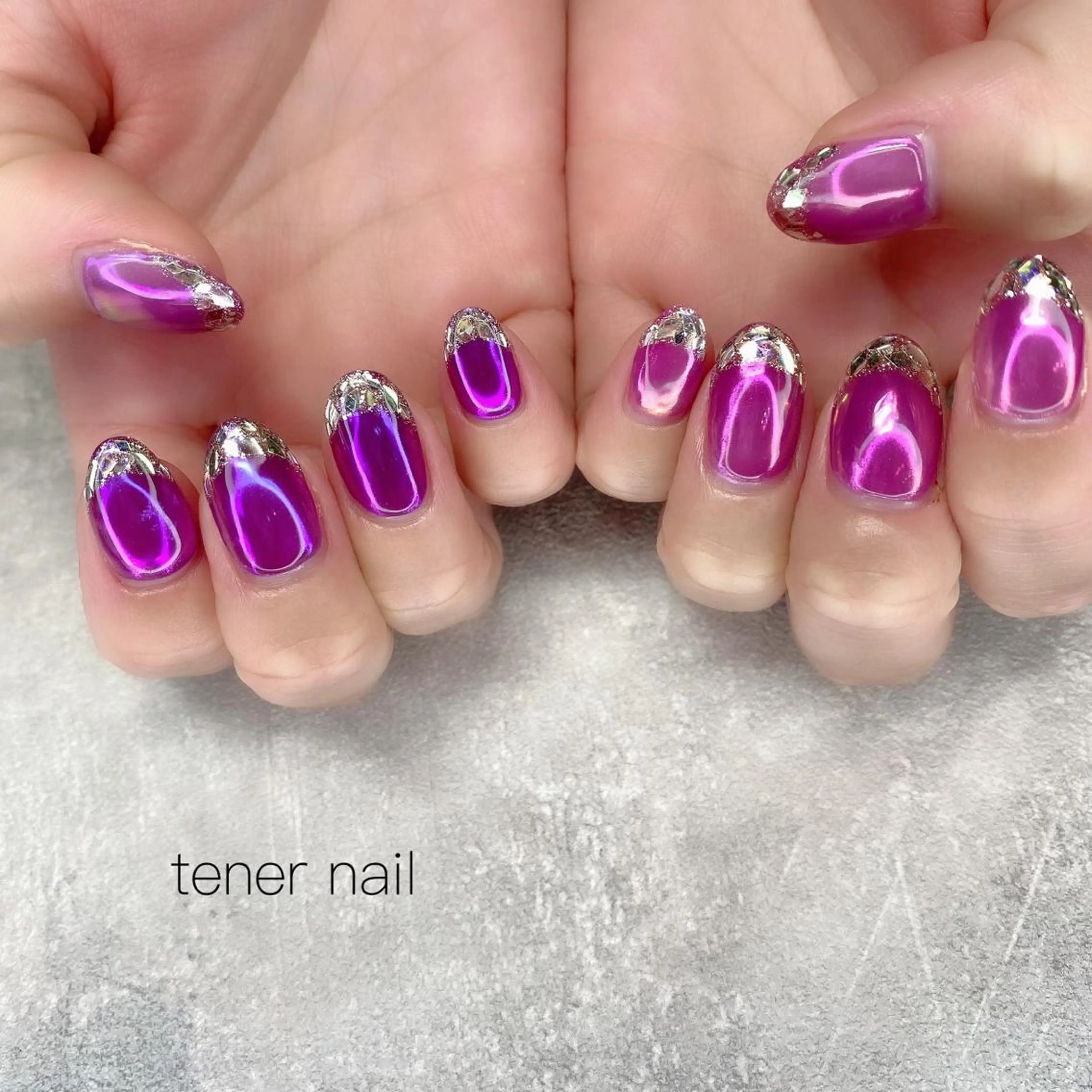 ネイル フレンチネイル ガラスフレンチ tener  nail  テネルネイル所属・テネルネイル tener nailのネイルデザイン