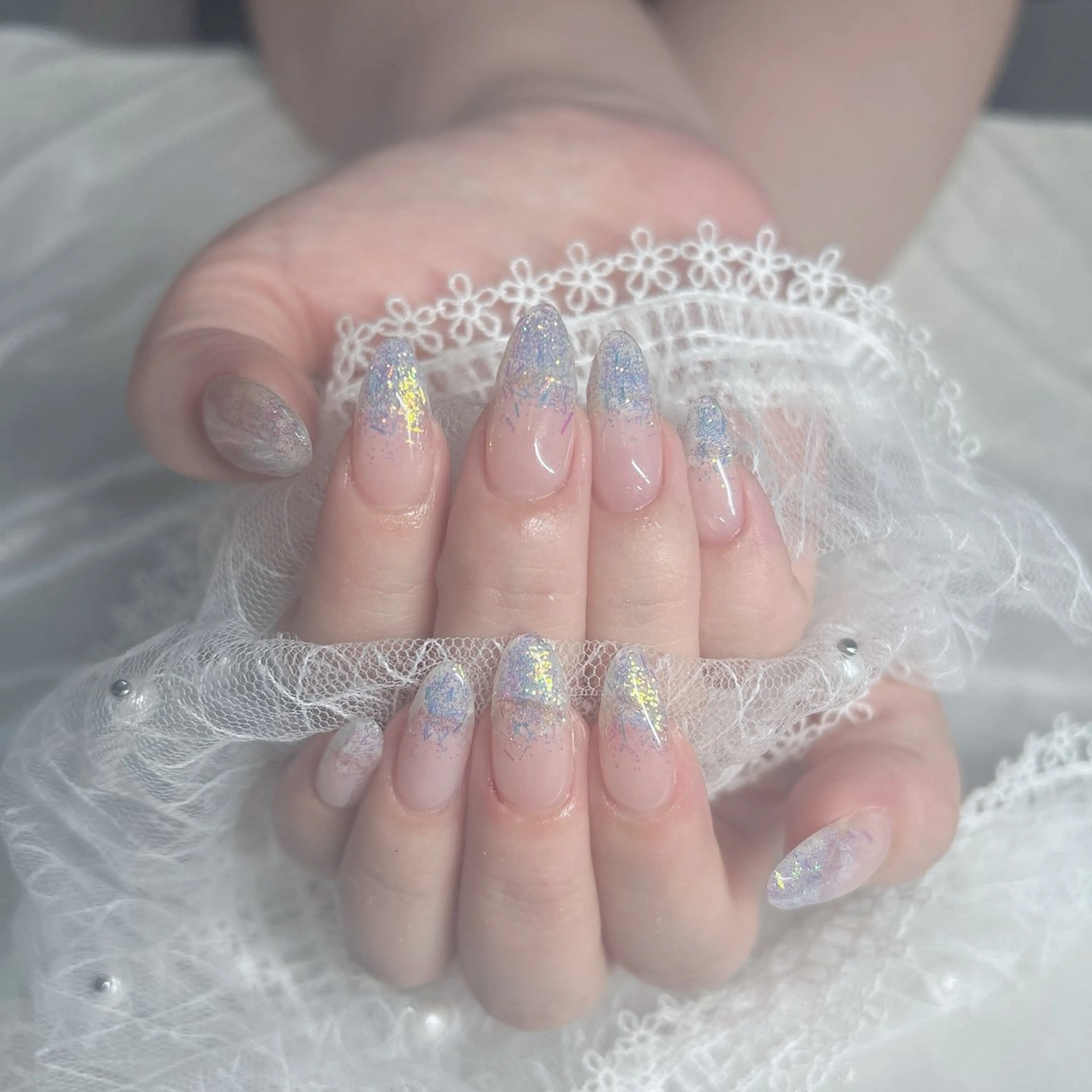 ネイル シルバー ハンドネイル Bestnail所属・Best Nail Yu🎀🫧のネイルデザイン