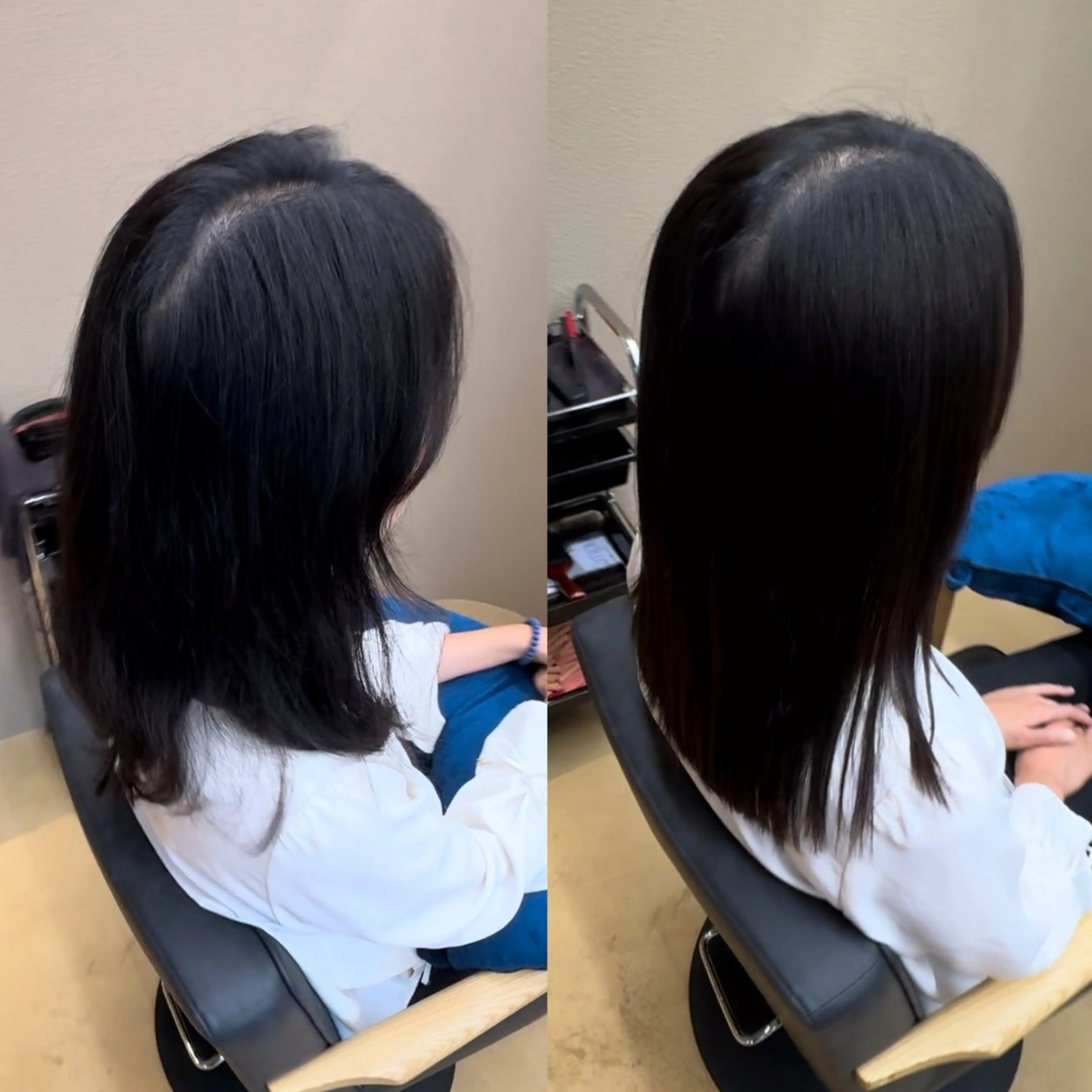 ロング 縮毛矯正 【髪質改善】タケウチ 【手で乾かすだけ】のヘアスタイル