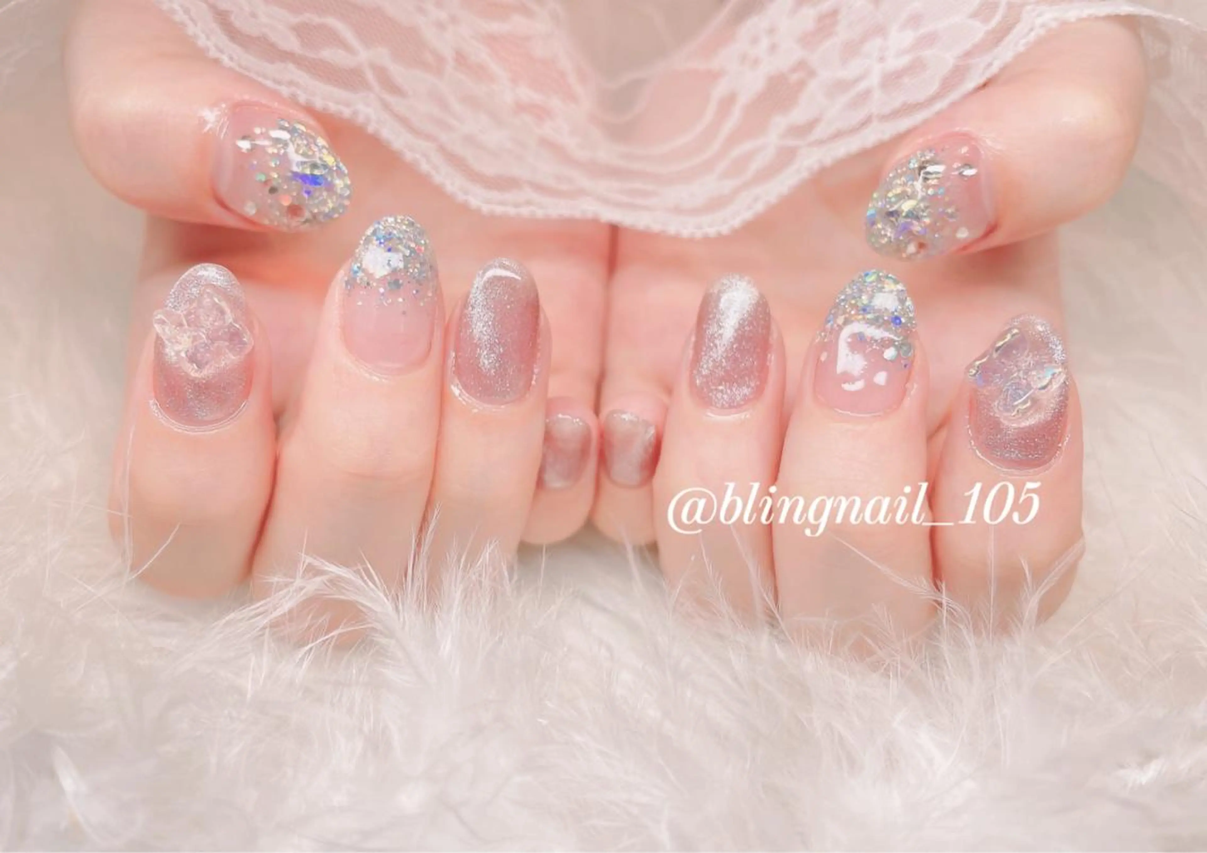 ネイル 23時まで❤︎韓国、 ワンホンネイルのネイルデザイン