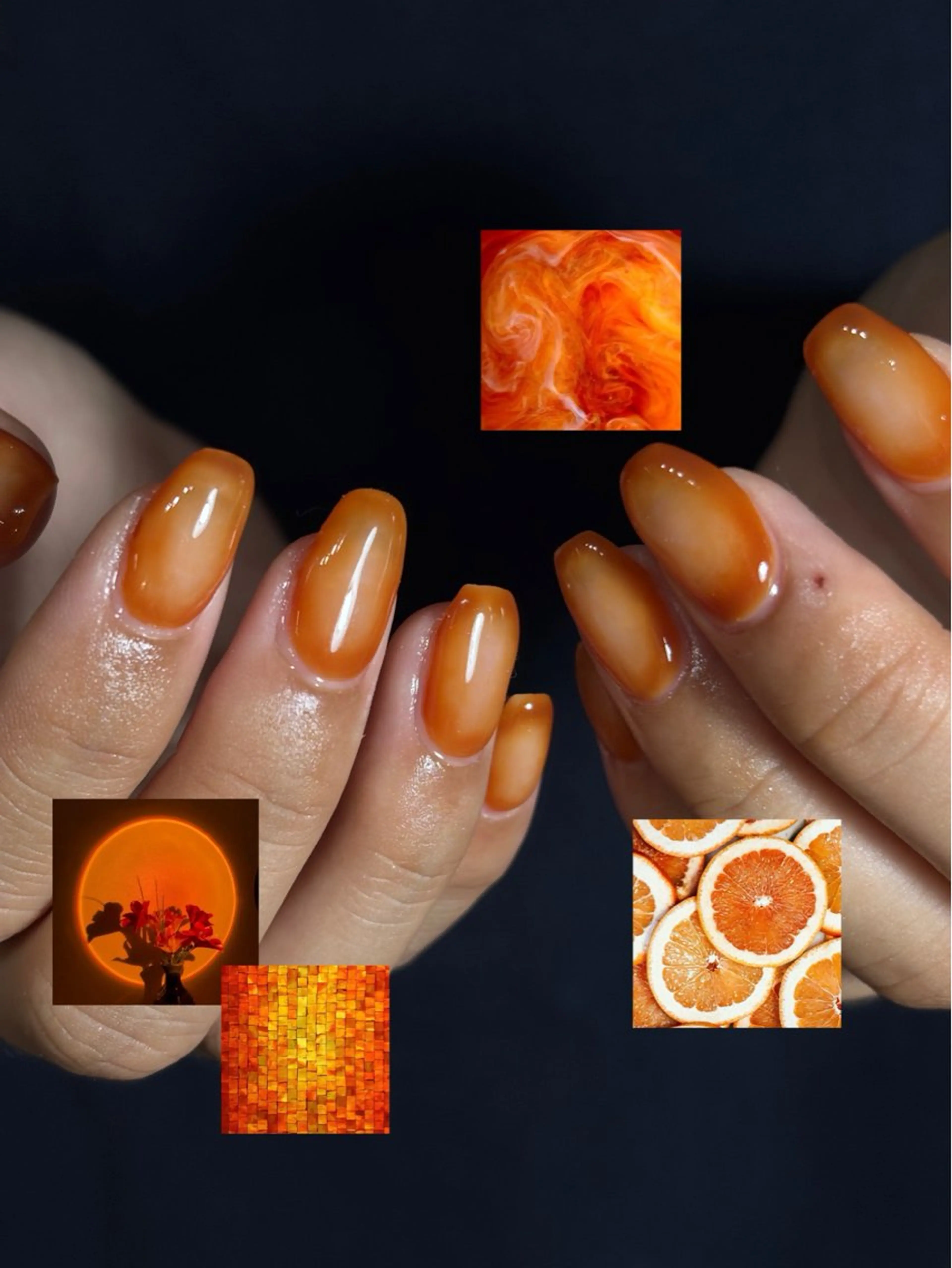 ネイル オレンジ nuu  栄所属・早川 里奈のネイルデザイン