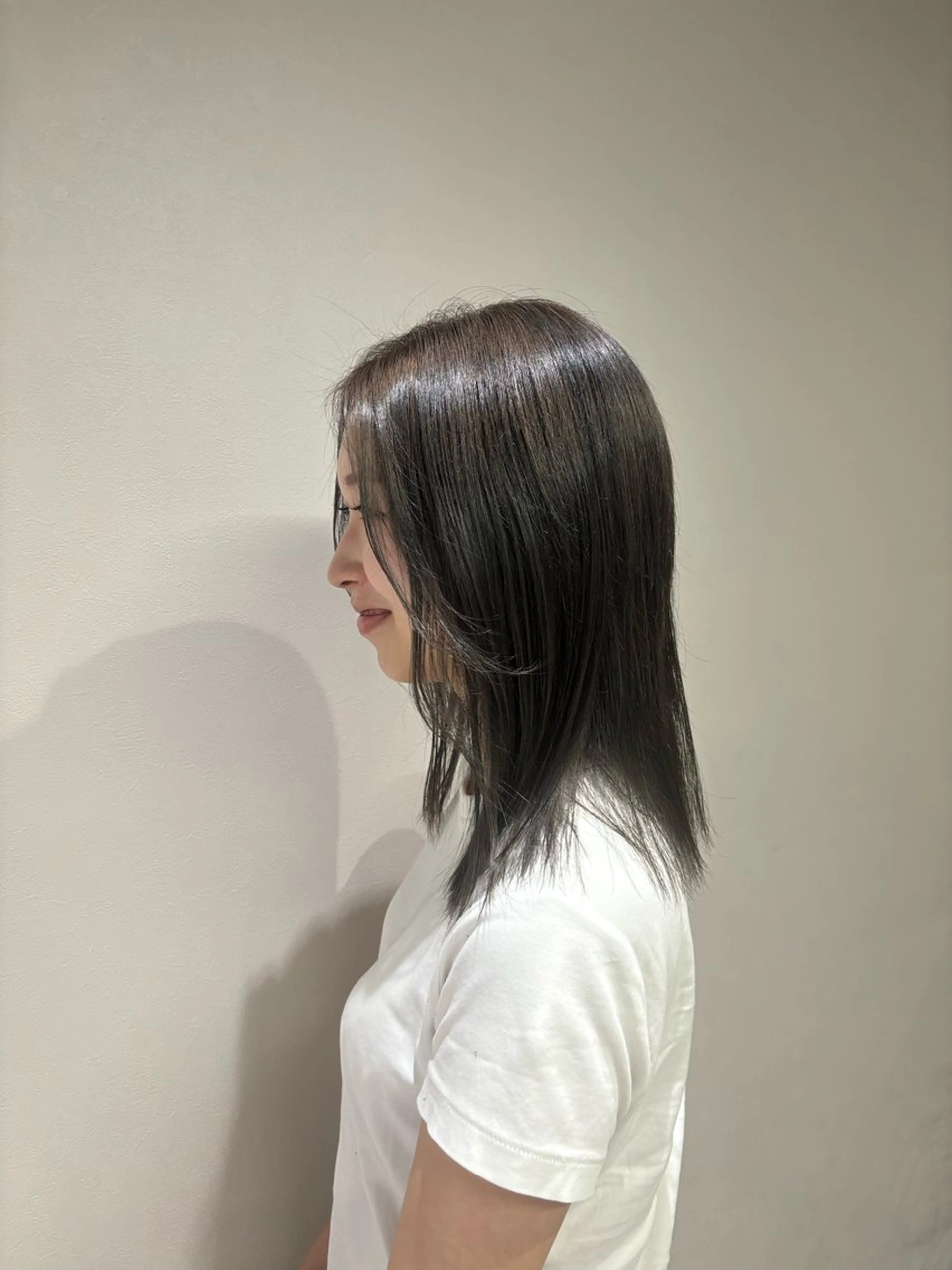 セミロング カラー ブリーチ オレンジ 🐼 こゆきのヘアスタイル