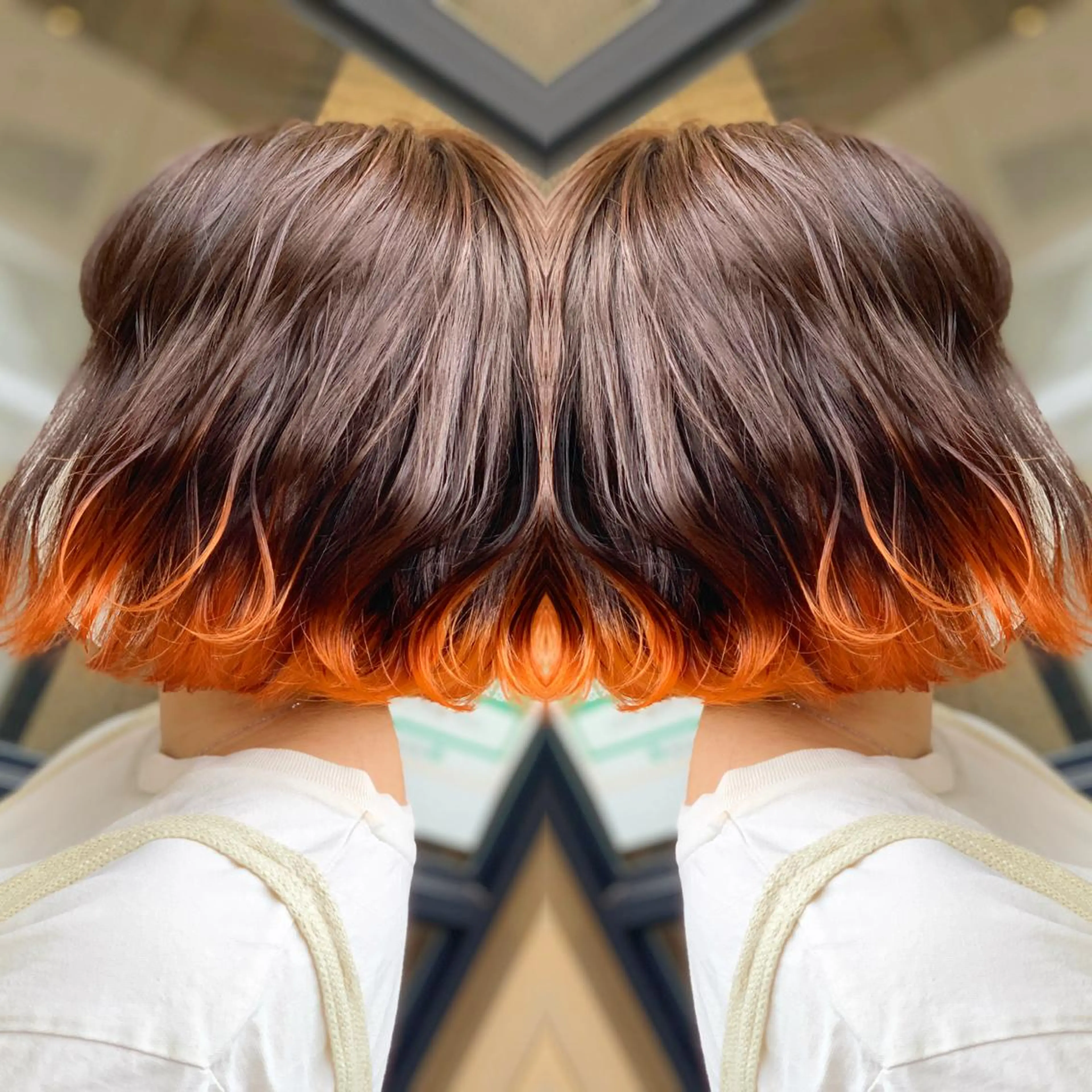 ショート カラー ヘアアレンジ ヘアカラー 髪質改善×ハイトーン 中田啄也のヘアスタイル