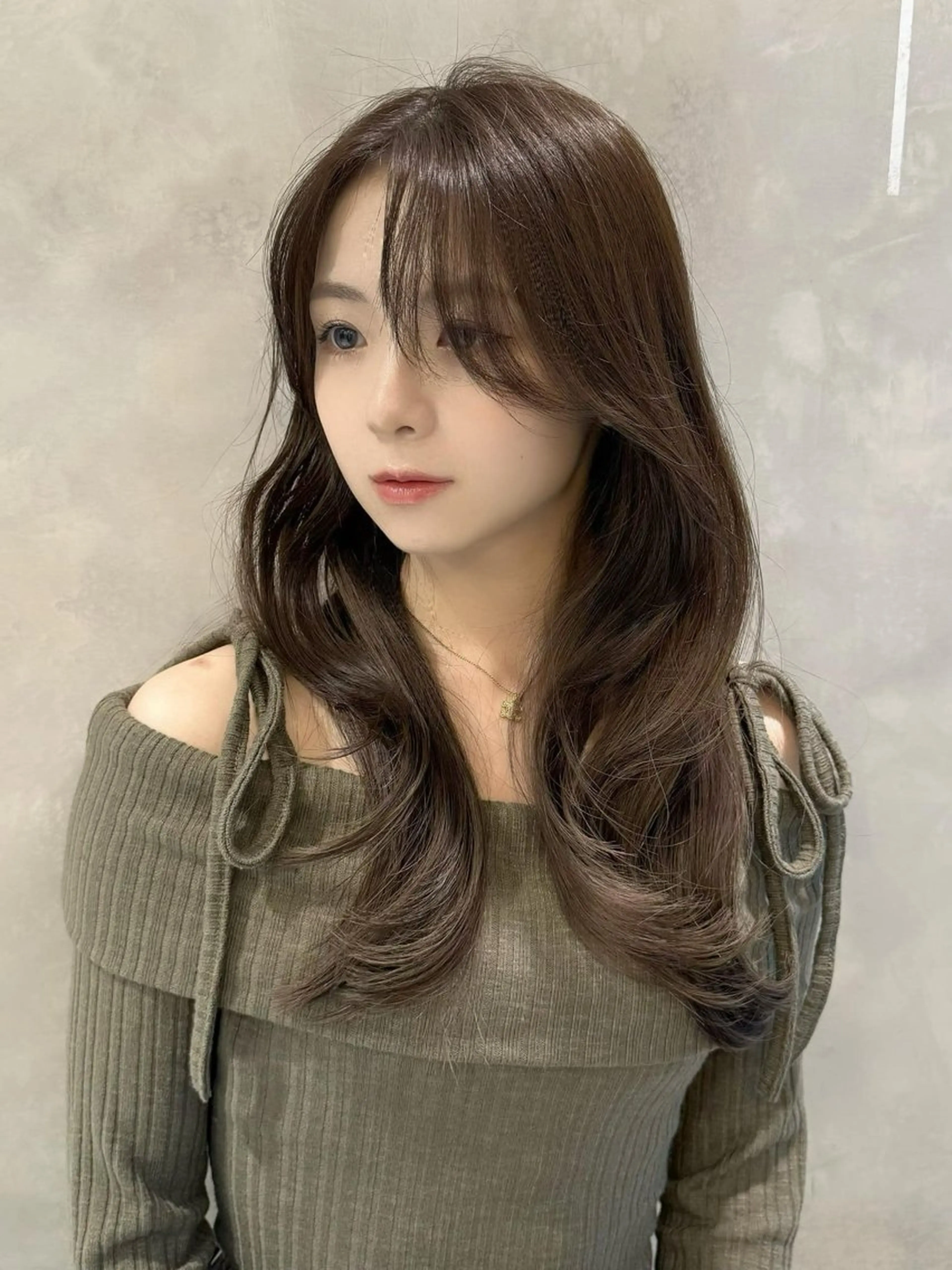 ロング rioカット縮毛 矯正♡韓国レイヤーのヘアスタイル