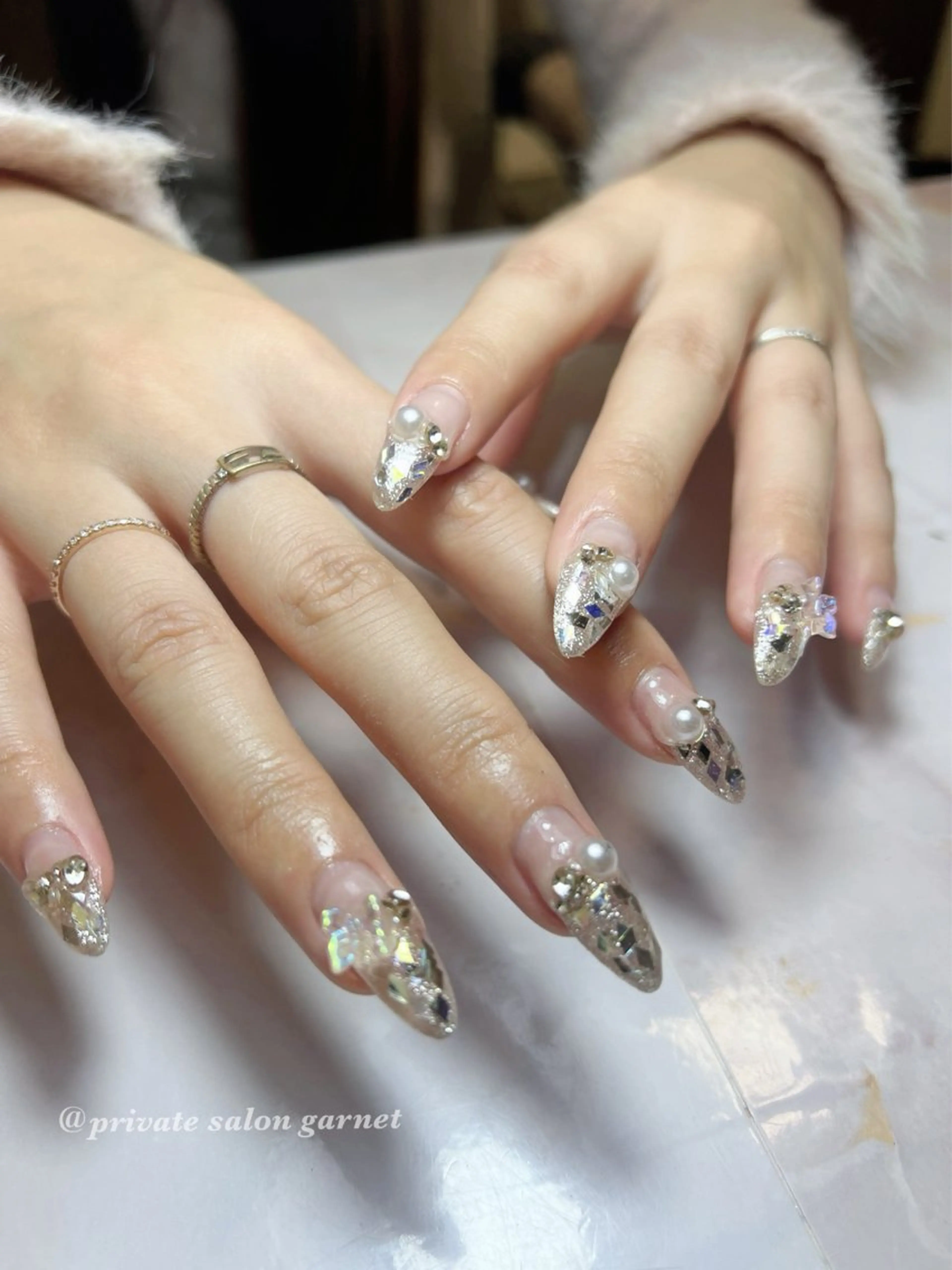 ネイル キラキラネイル Garnet nailのネイルデザイン