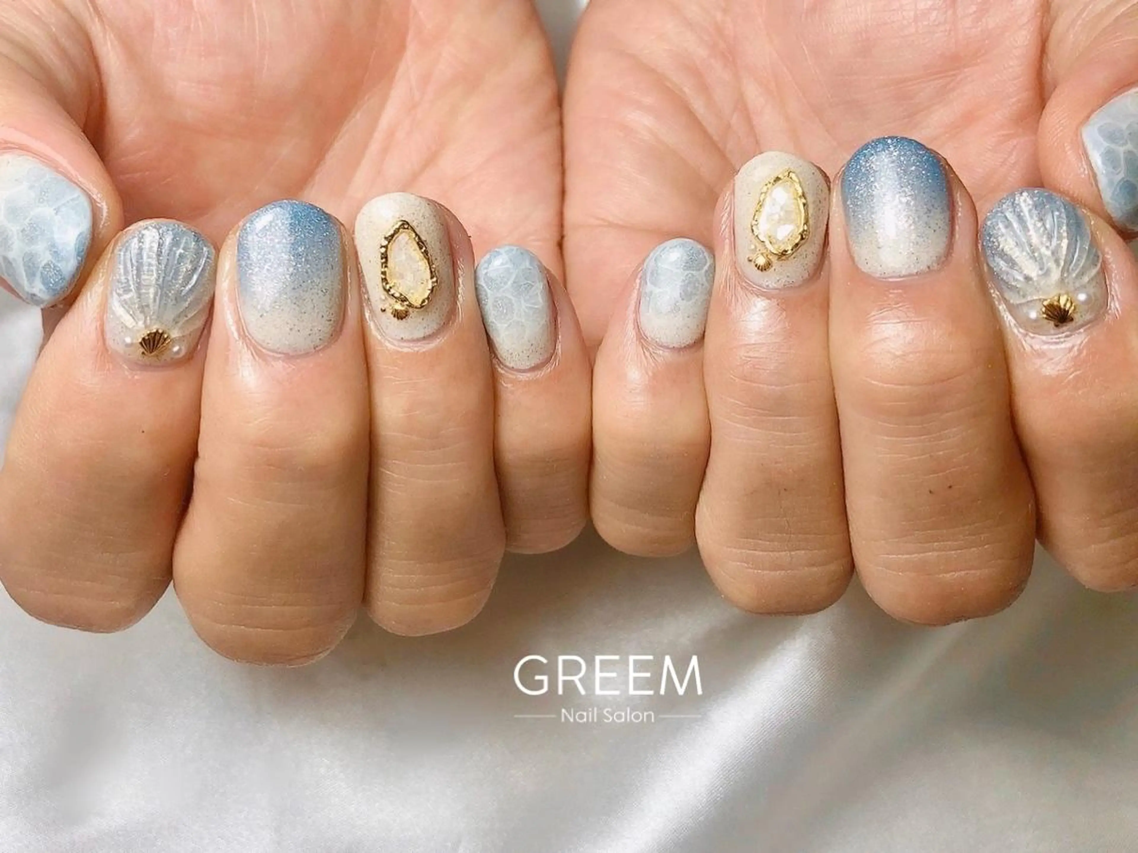 ネイル ジェルネイル 夏ネイル フットネイル GREEM グリームのネイルデザイン