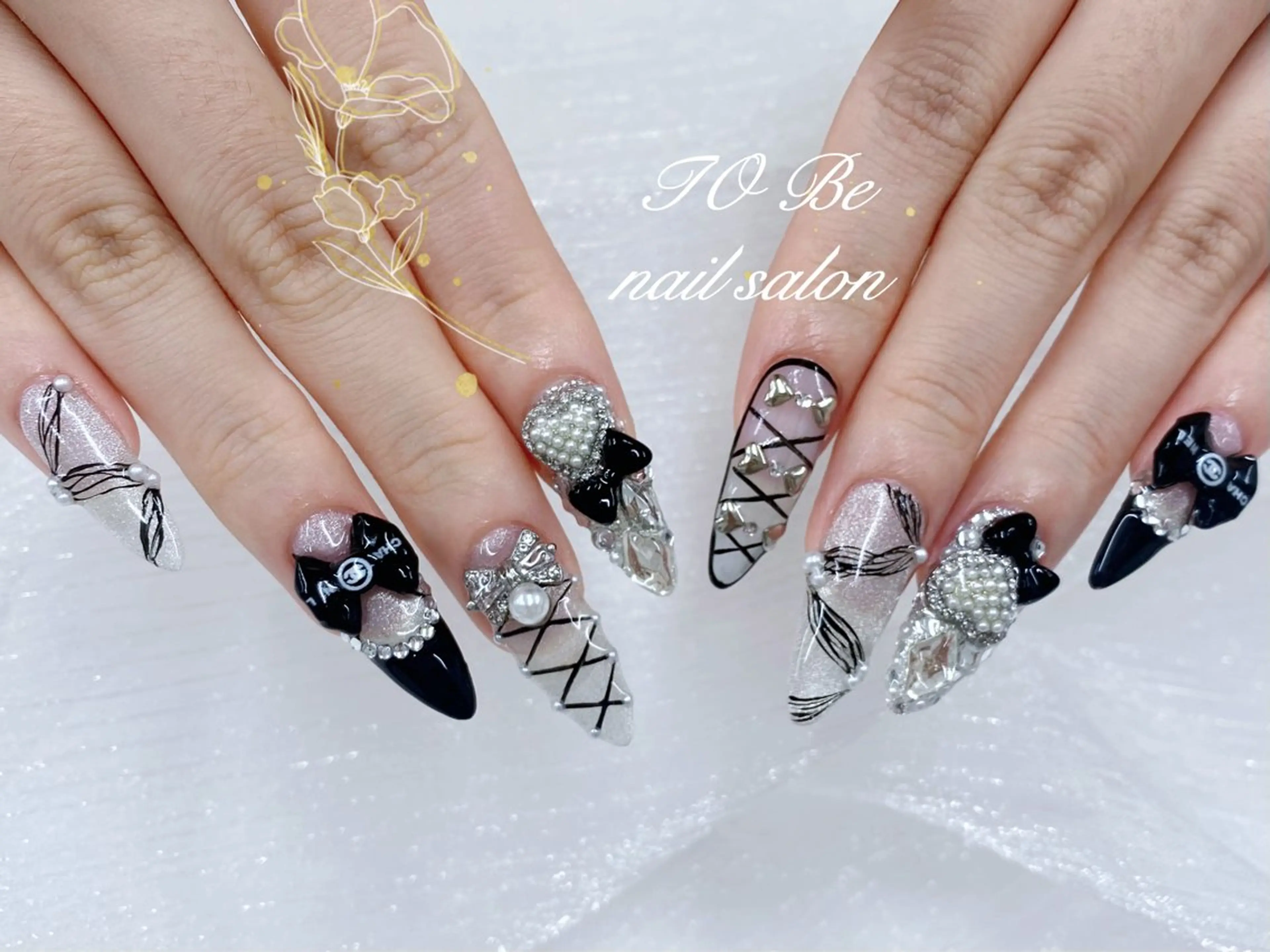 ロング ハンドネイル Nail Salon To Be珈月のネイルデザイン