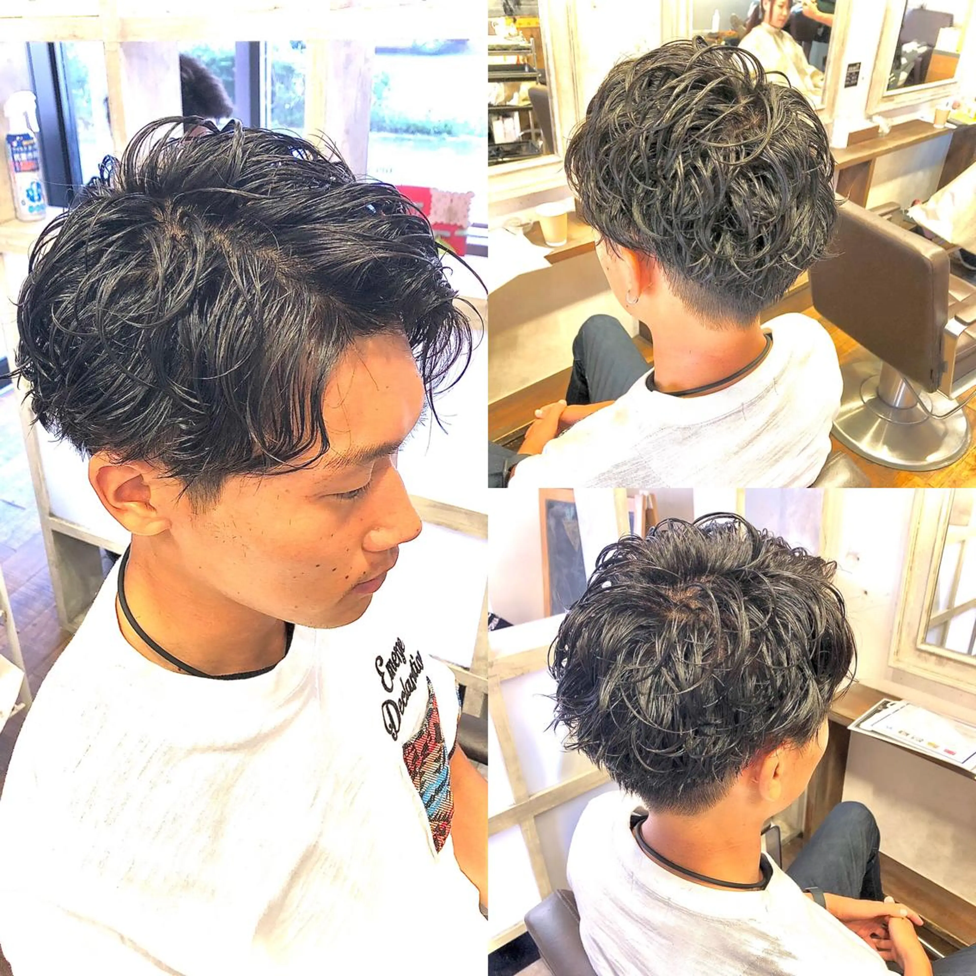 ショート パーマ ヘアアレンジ メンズ ビジネス メンズパーマ ✨最強美容師✨ 💙にっしー西村💙のヘアスタイル