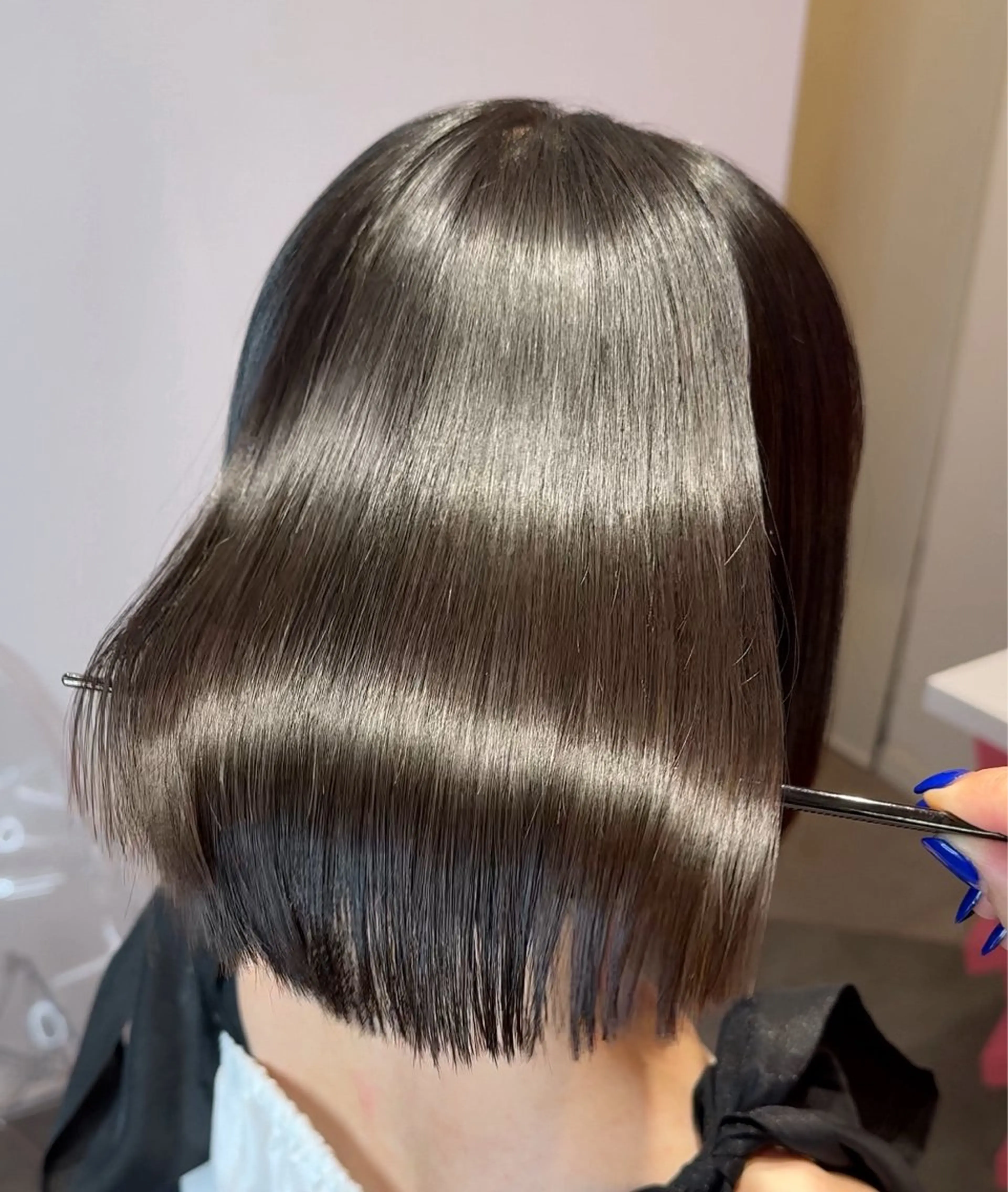 ショート カット 縮毛矯正 トリートメント 莉乃/縮毛矯正/髪質 改善/艶カラーのヘアスタイル