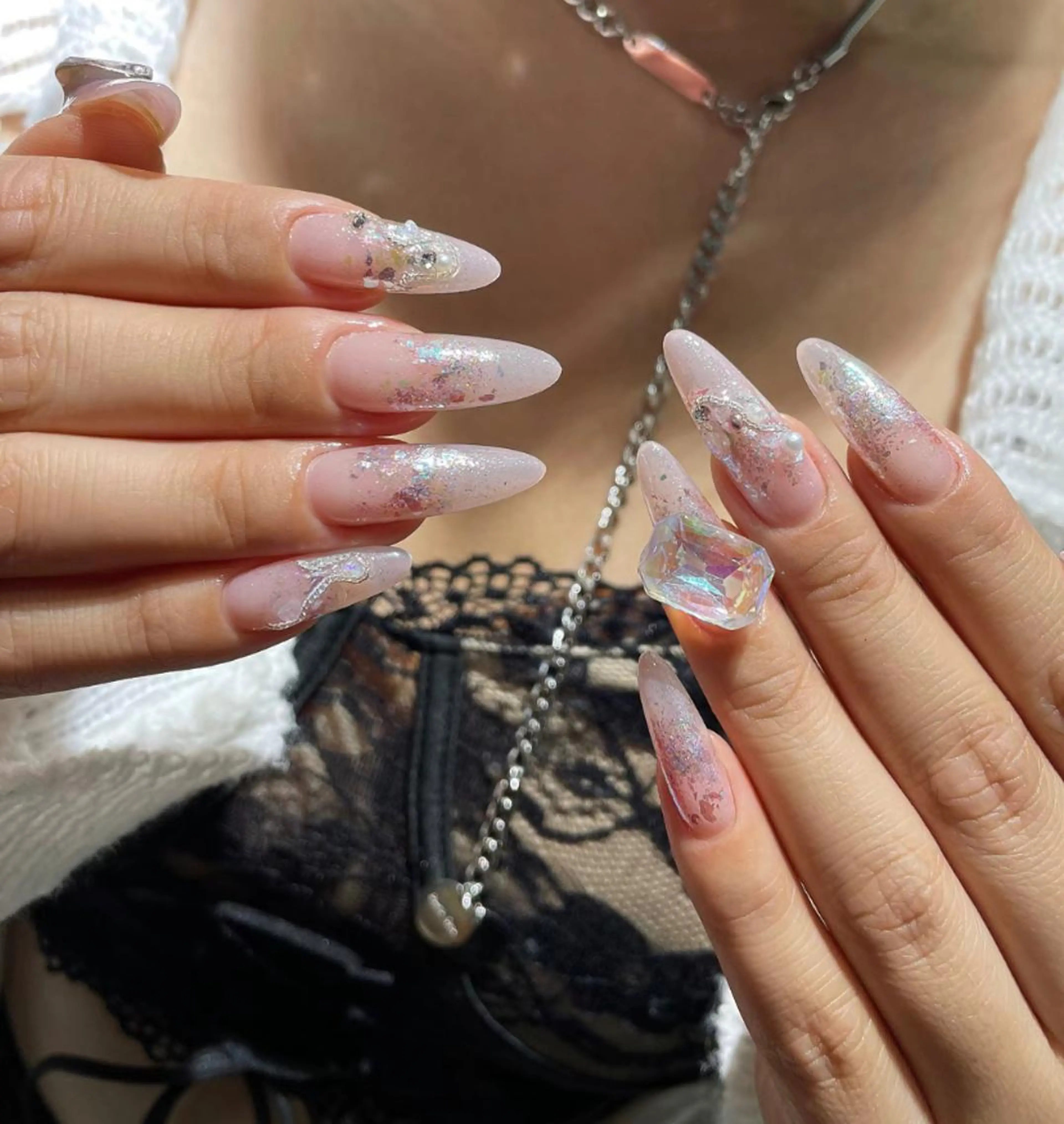 ネイル アートネイル フラッシュネイル フレンチネイル ジェルネイル キラキラネイル 🎀 Dig _Nagoyaのネイルデザイン