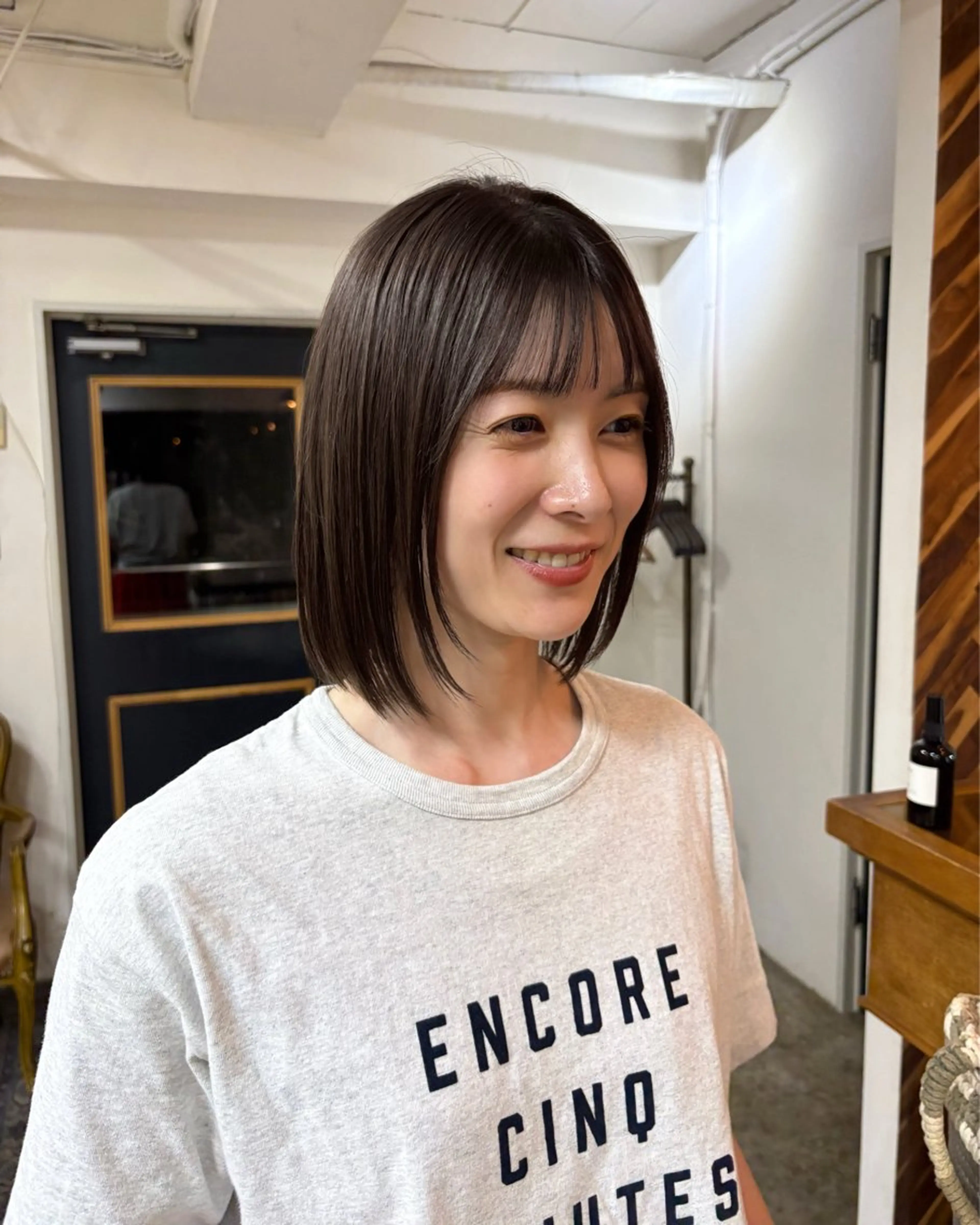 セミロング カラー 酸性ストレート カット 縮毛矯正 トリートメント takada kohのヘアスタイル