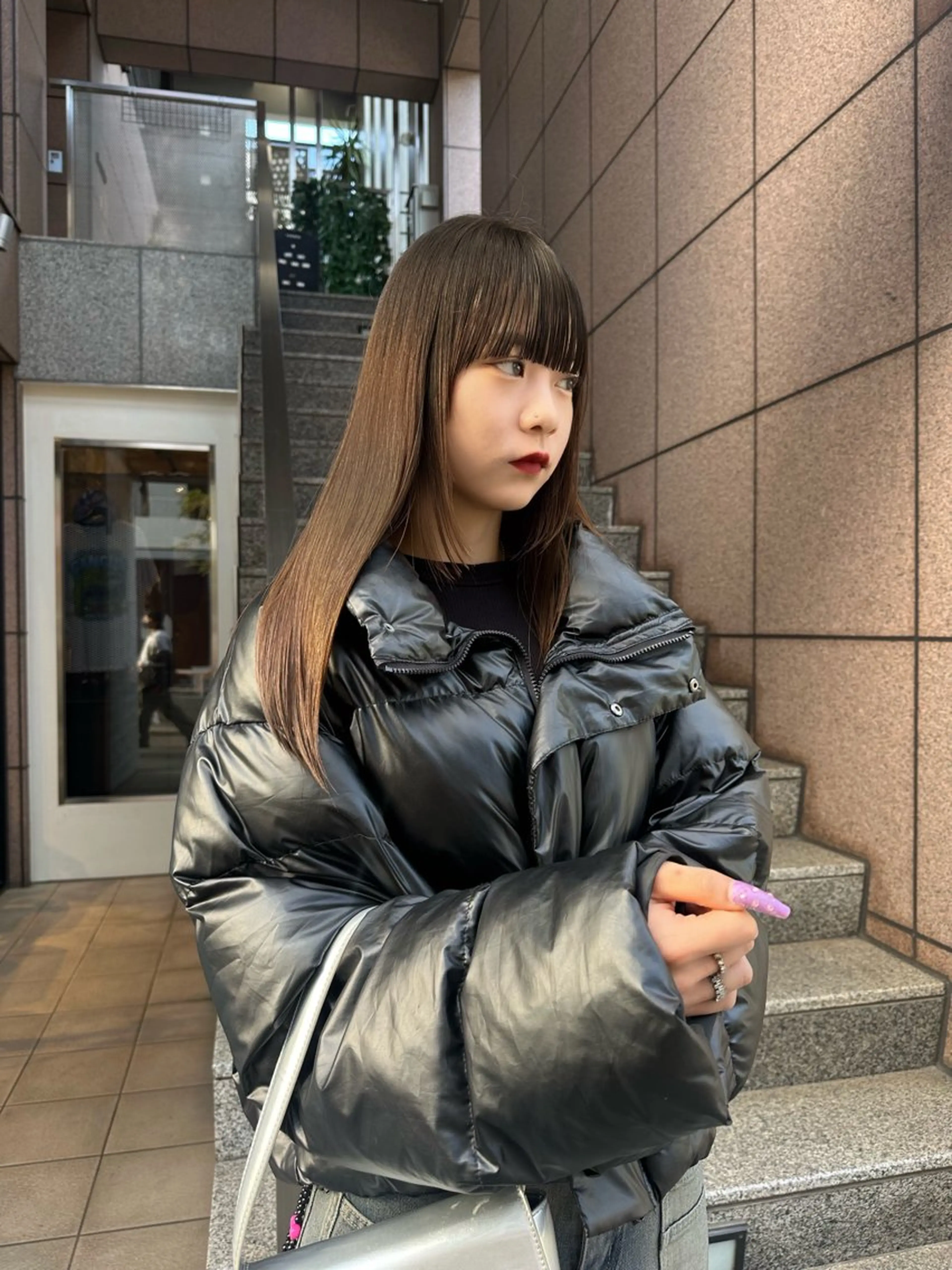 ロング 顔まわりレイヤー レイヤーカット カット トリートメント ヘッドスパ REINA☁️透明感 カラー/ぷつっと♡のヘアスタイル