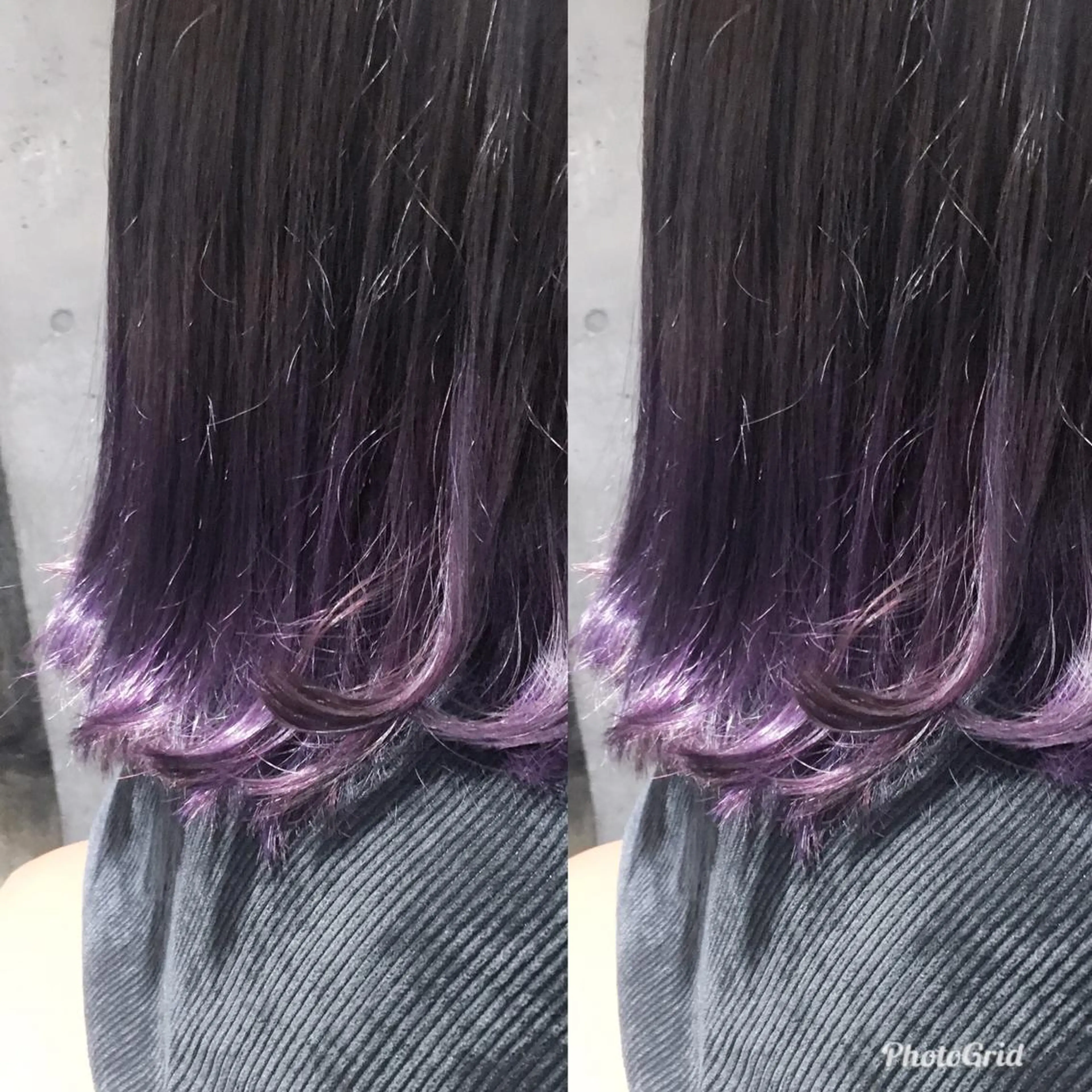 ミディアム カラー グラデーションカラー バイオレットカラー 北條 優輝のヘアスタイル