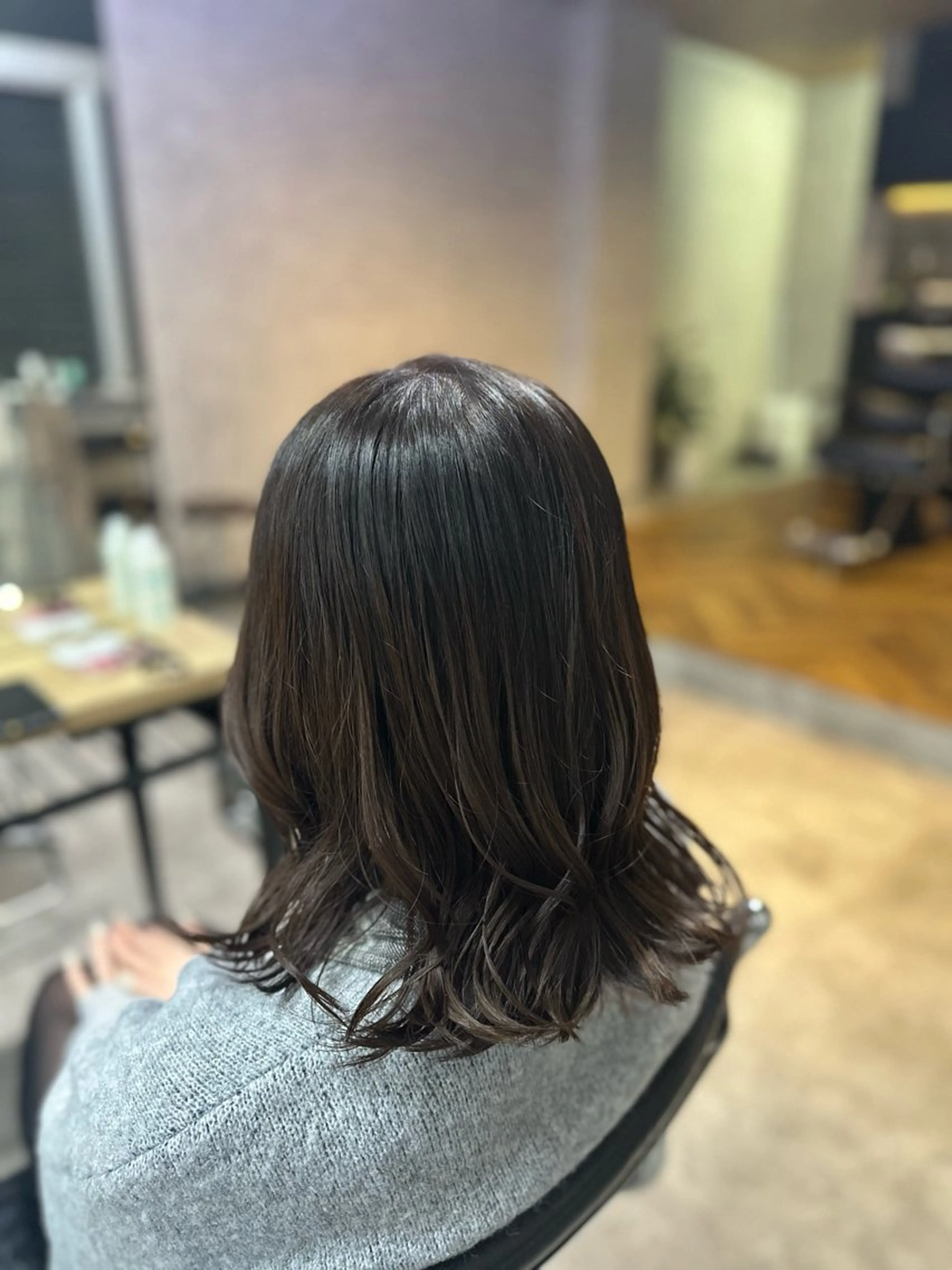 セミロング カラー 飯田 晟恭のヘアスタイル