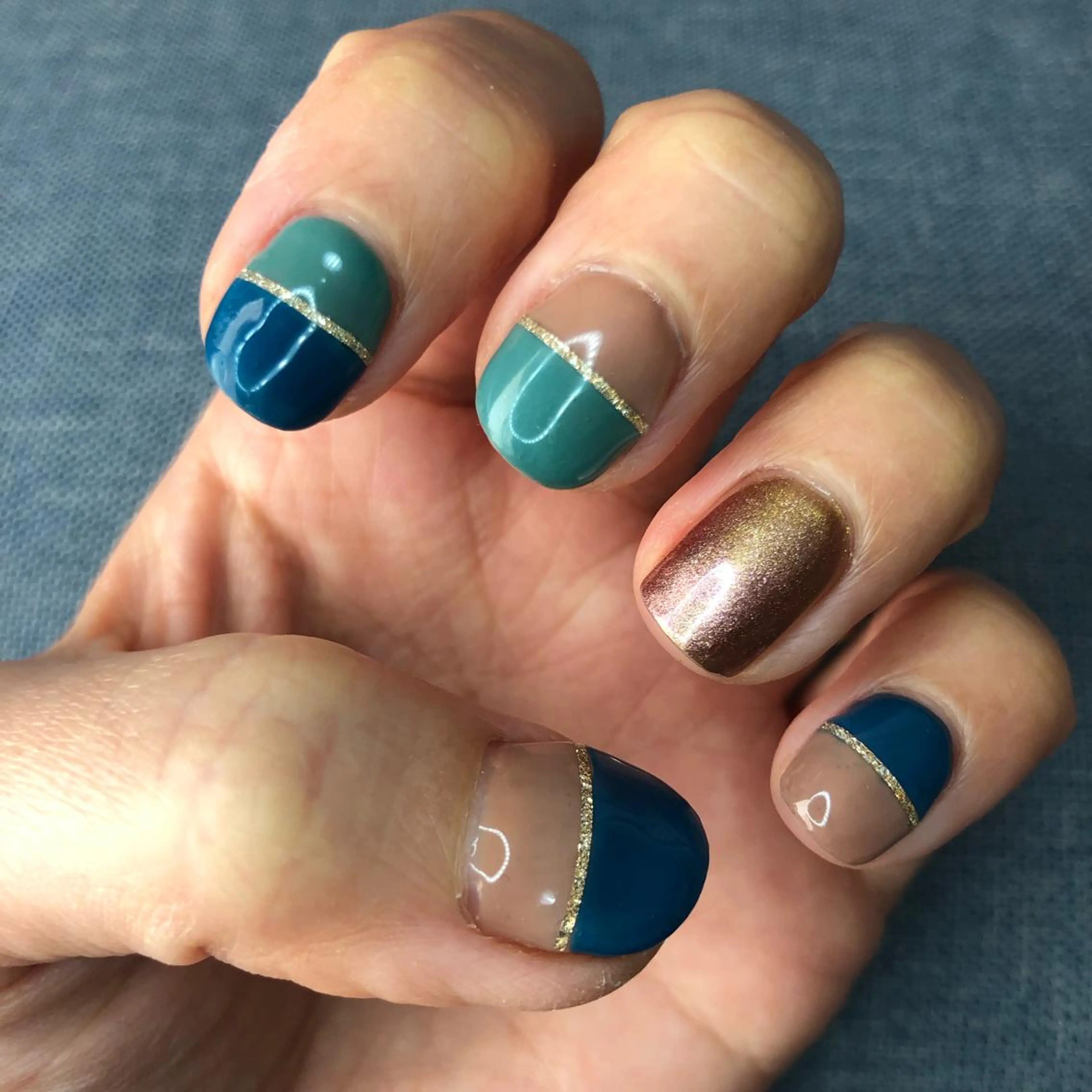 ネイル フレンチネイル ゴールド ミラーネイル ピンク ハンドネイル jamspark ✨のネイルデザイン