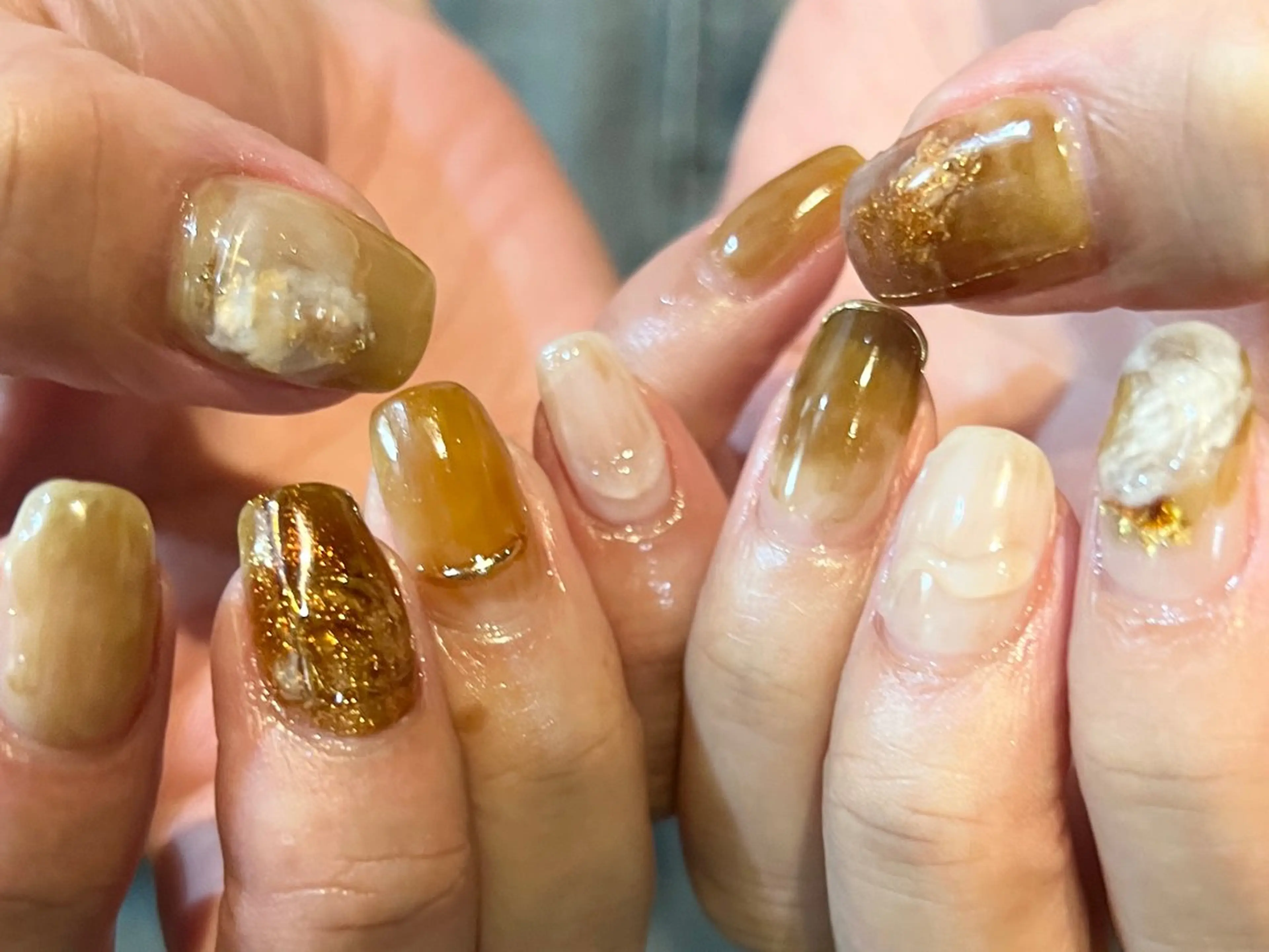 ネイル ジェルネイル ニュアンスネイル パラジェル ハンドネイル 個性派ニュアンス nuts nail所属・【池袋】nuts nail　なつみのネイルデザイン