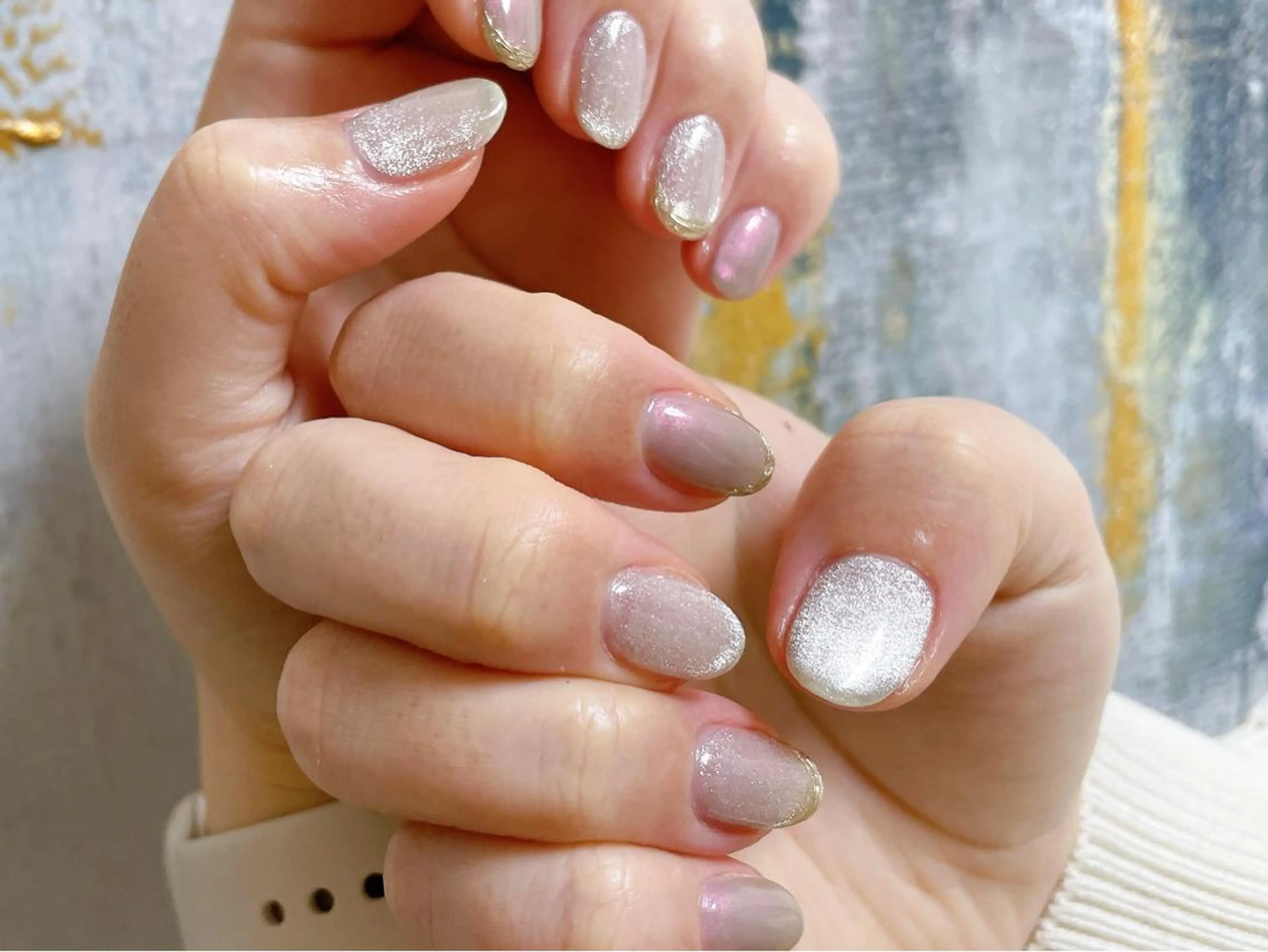 ネイル フットネイル ジェルネイル 韓国ネイル マグネットネイル ミラーネイル Mogu nail 二子玉川のネイルデザイン