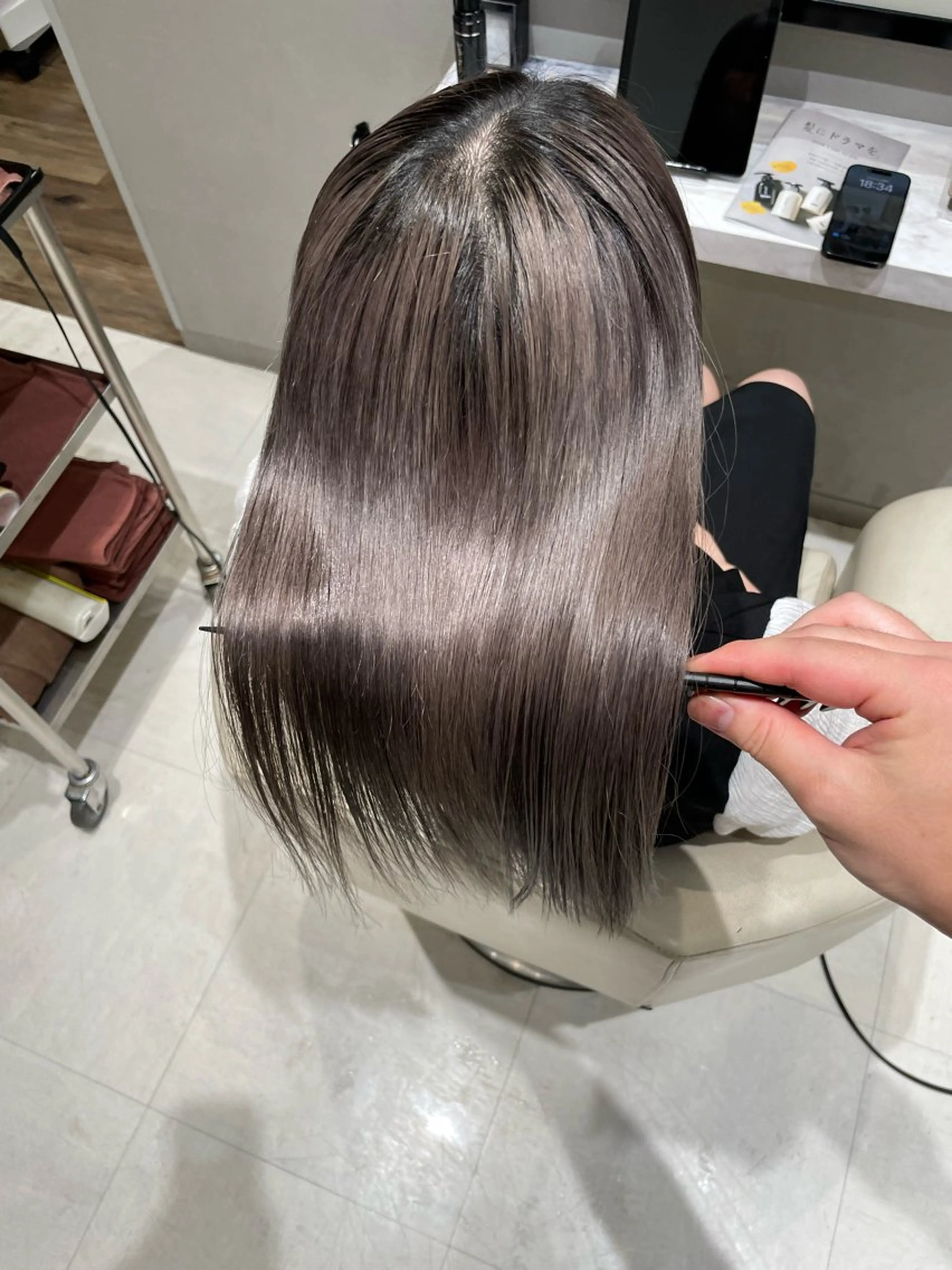 ロング トリートメント k-twoたき✨艶感 カラー／美髪矯正のヘアスタイル