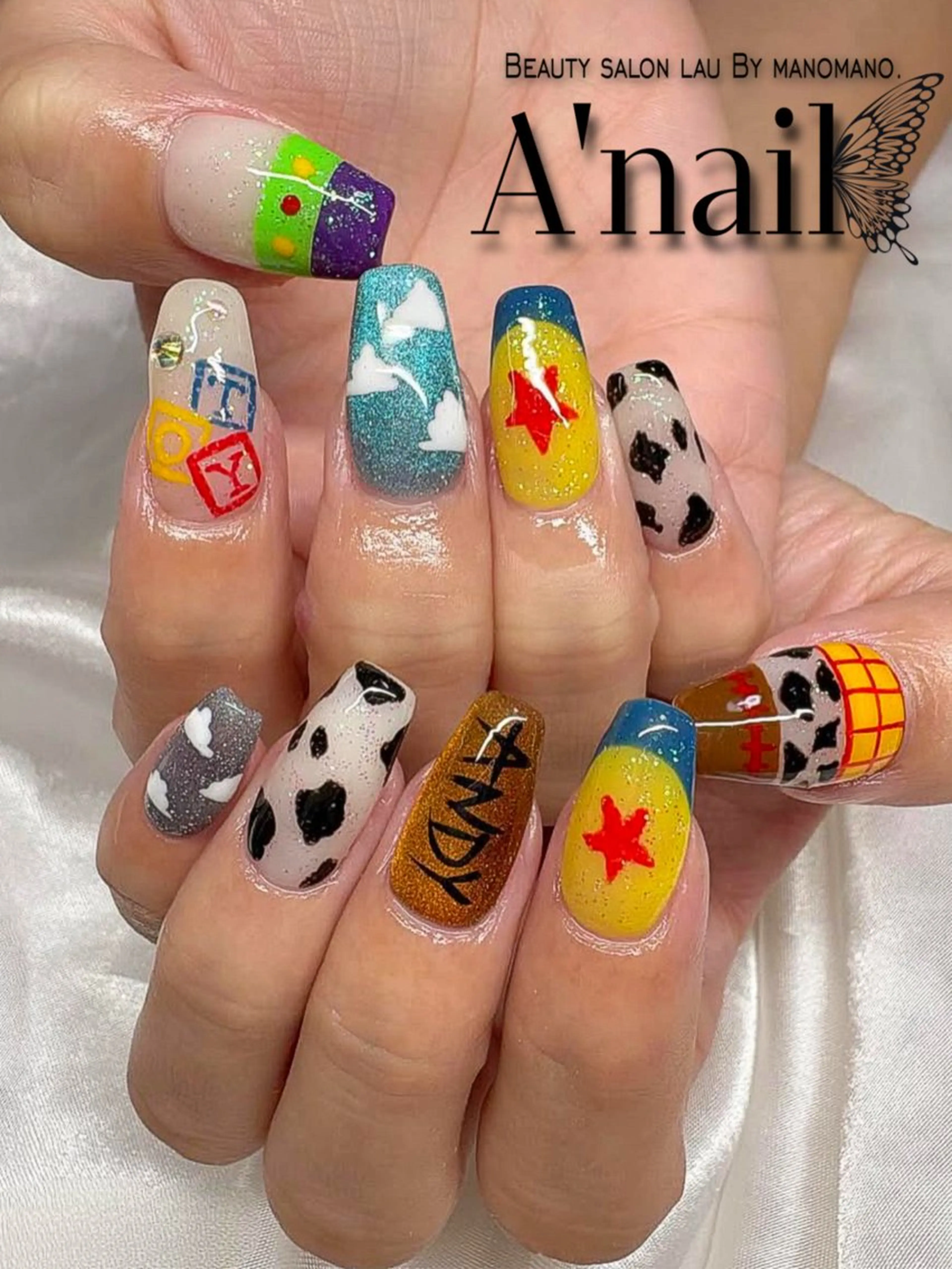 ネイル アートネイル 長さ出し ﾗｳﾊﾞｲﾏﾉﾏﾉ✧ ARISSA🦋💜のネイルデザイン