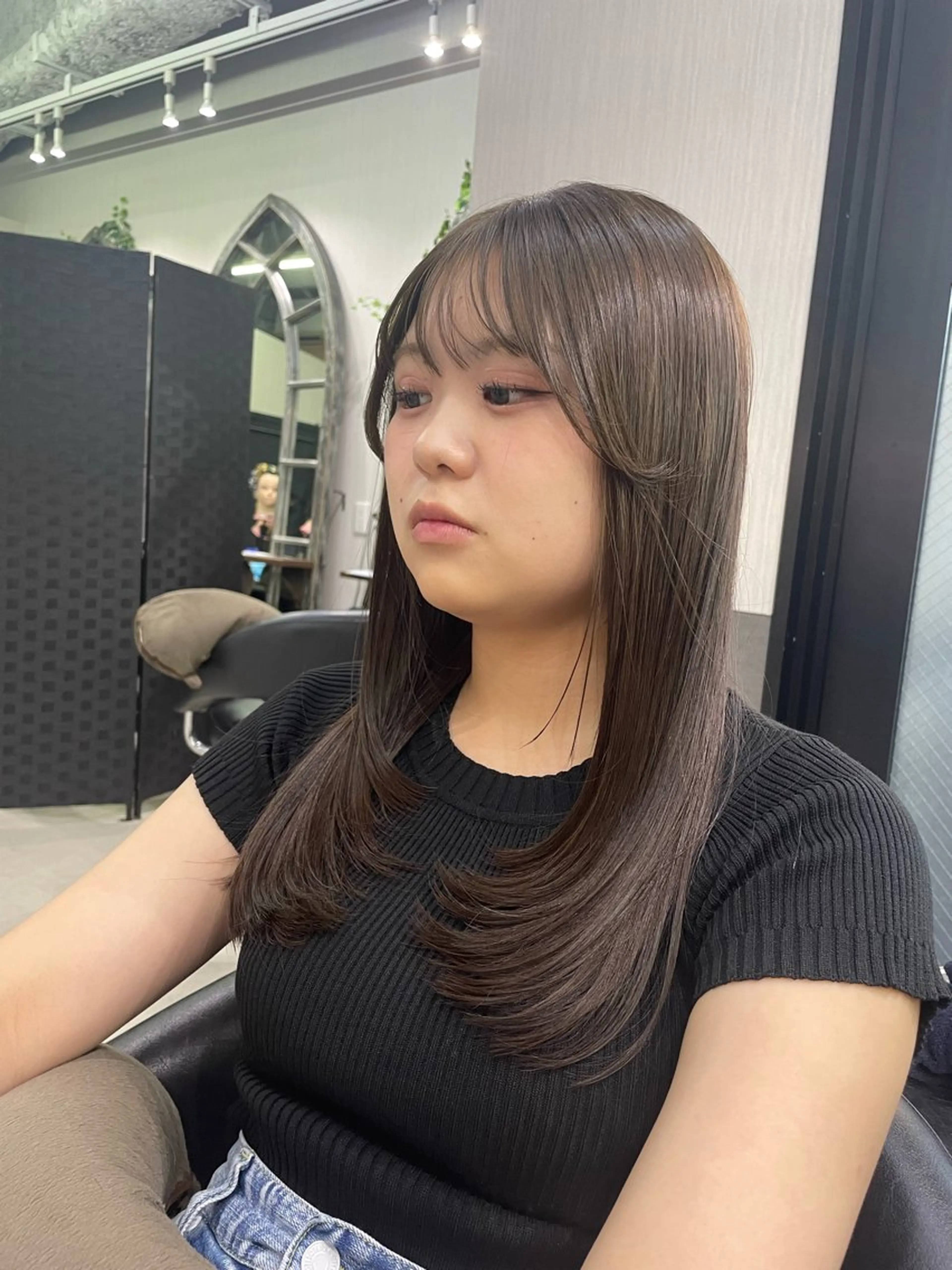 セミロング カット ヘアカラー 韓国風くびれヘア/ 小顔レイヤー🧿小林のヘアスタイル