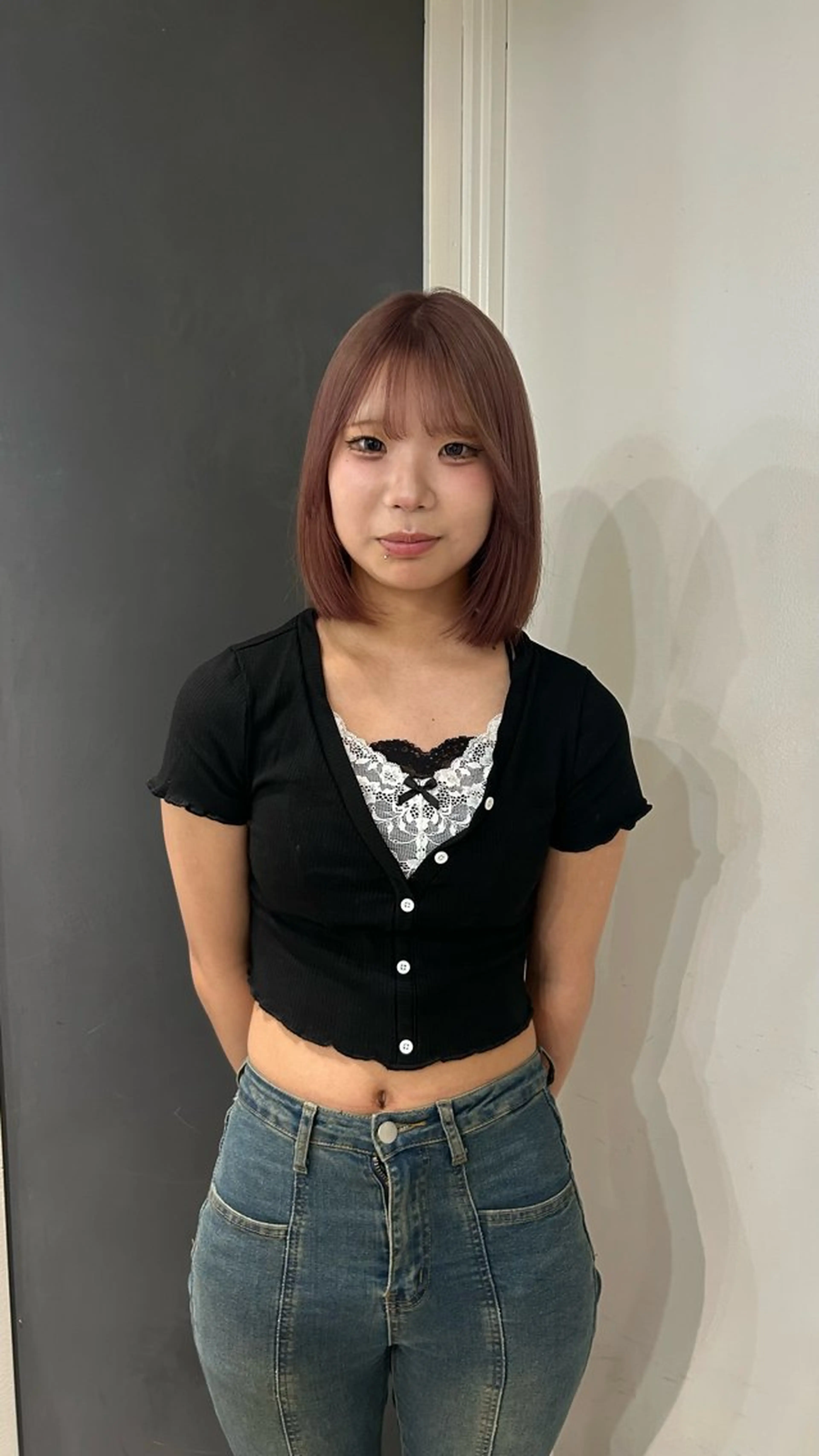 ショート ヘアカラー トリートメント えり 堀江/ボブ /艶髪/レイヤーのヘアスタイル