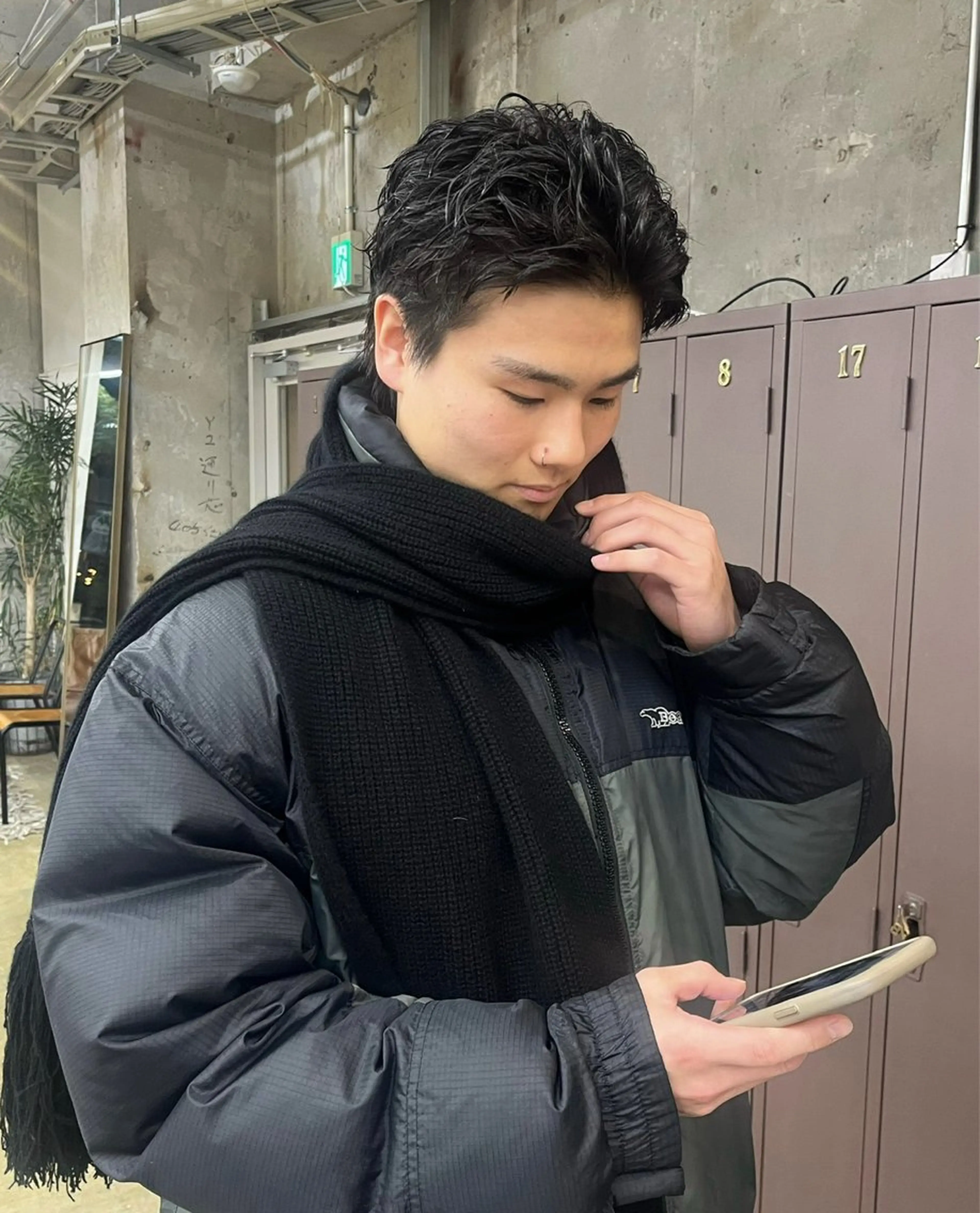 ショート パーマ メンズ ナガノリノ /ボブ/ ベージュ/暖色のヘアスタイル