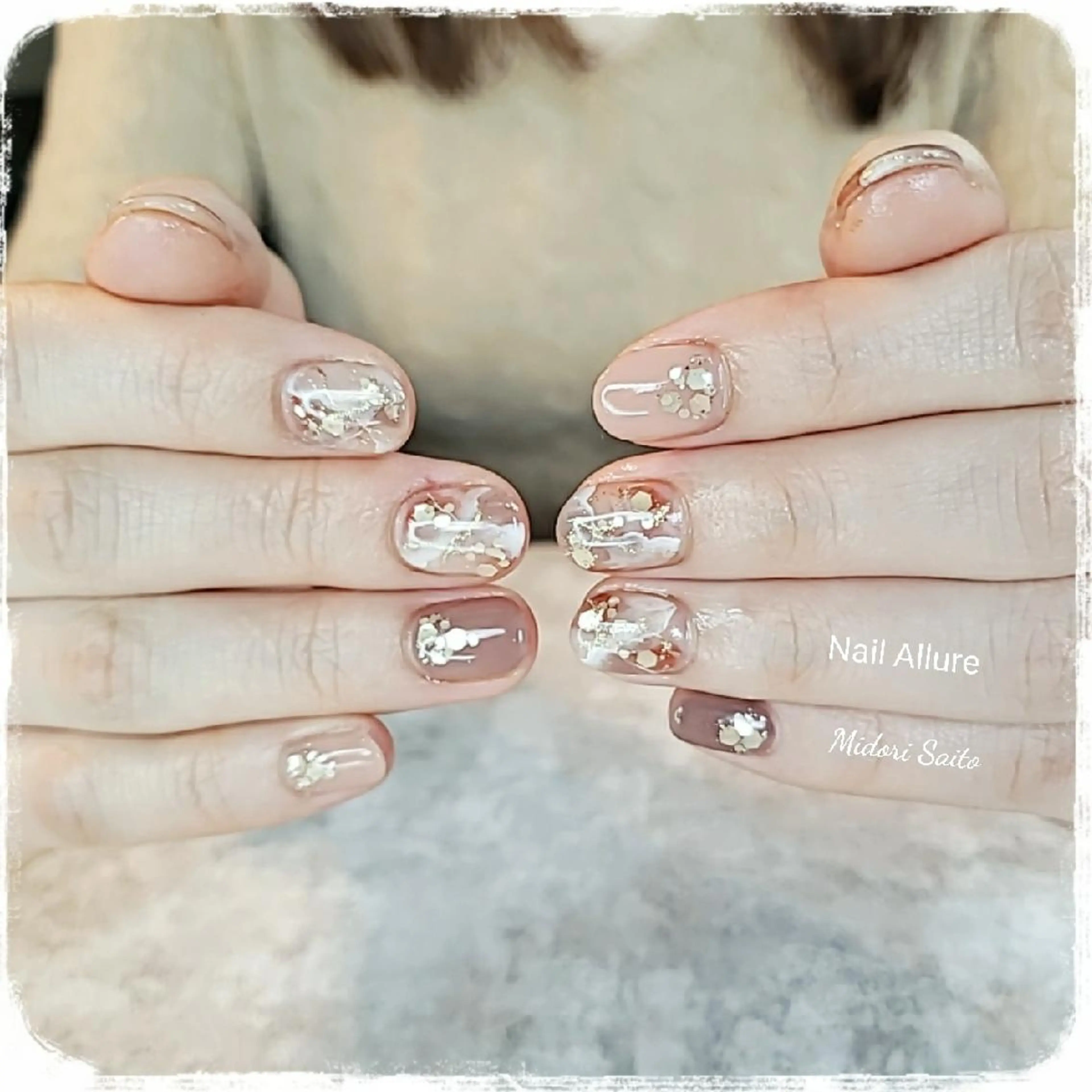 ネイル アートネイル 成人式 ジェルネイル グリーン ニュアンスネイル Nail Allure(ネイル アルーア)所属・Nail Allureのネイルデザイン